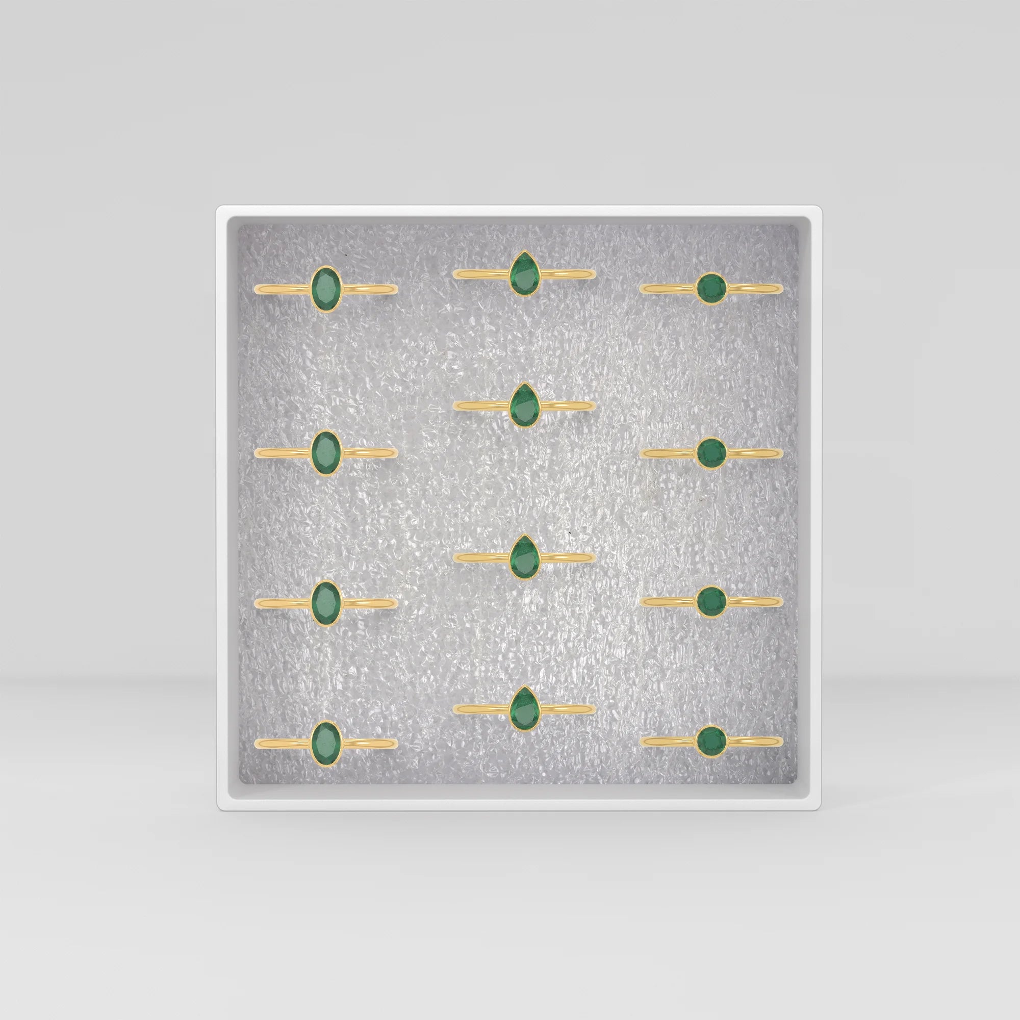 emerald stackable bezel-set ring