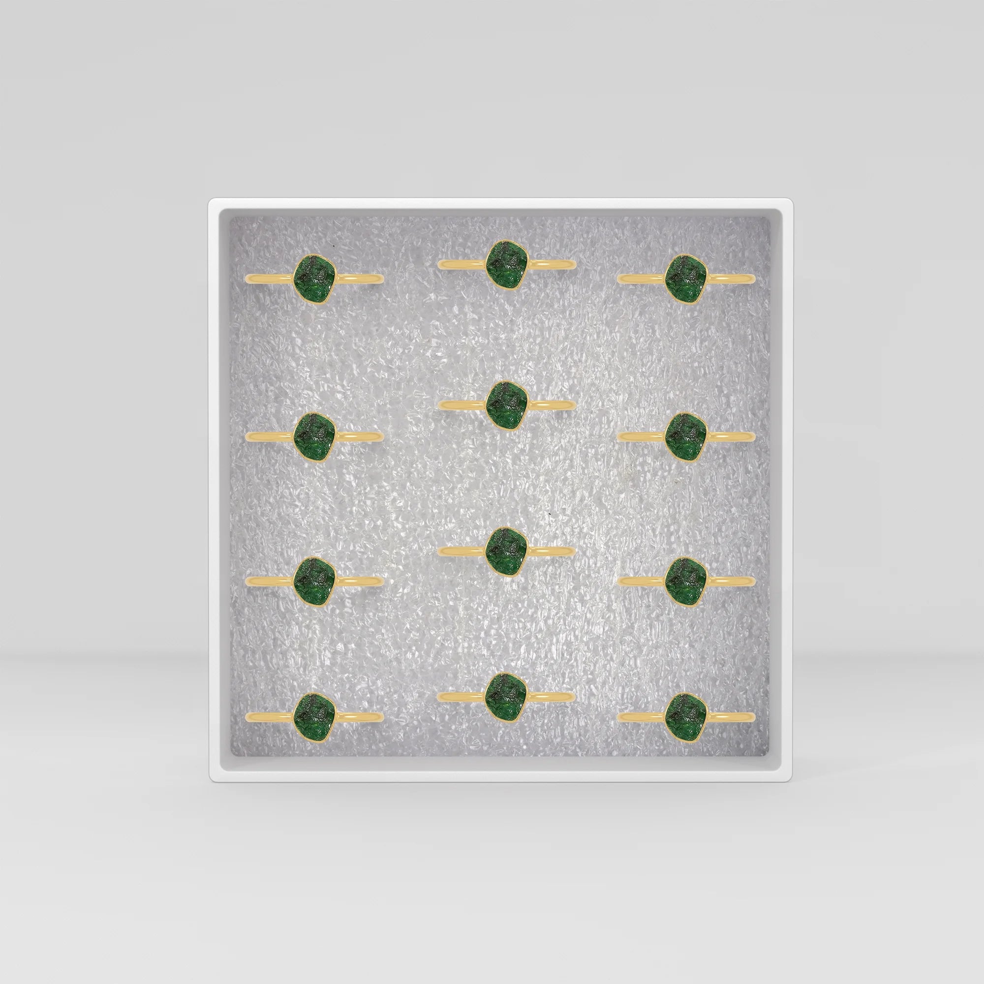 emerald stackable bezel-set ring