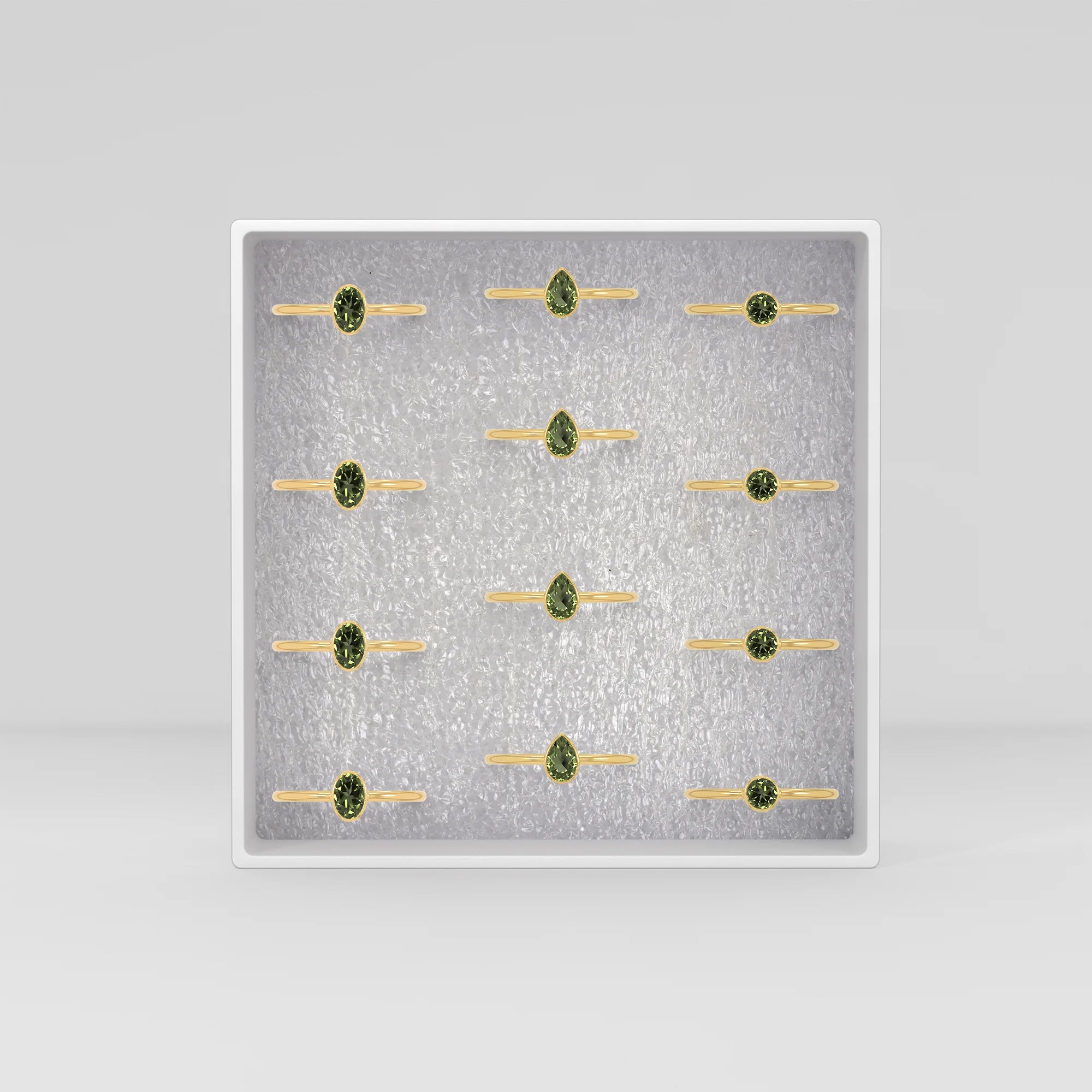 moldavite stackable bezel-set ring