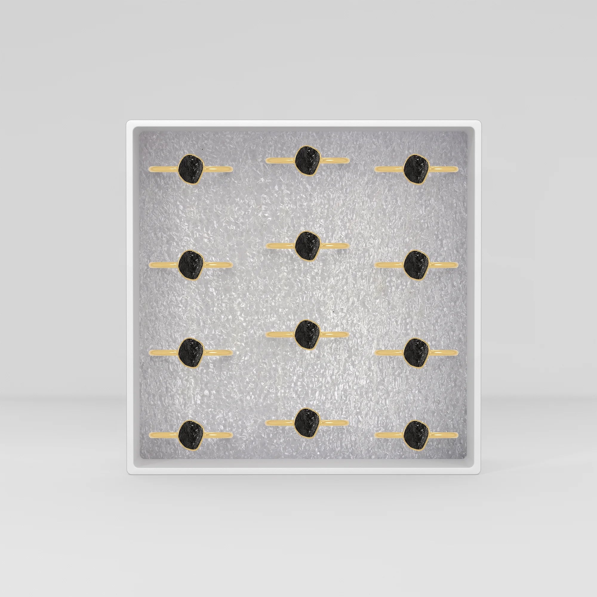 black tourmaline stackable bezel-set ring