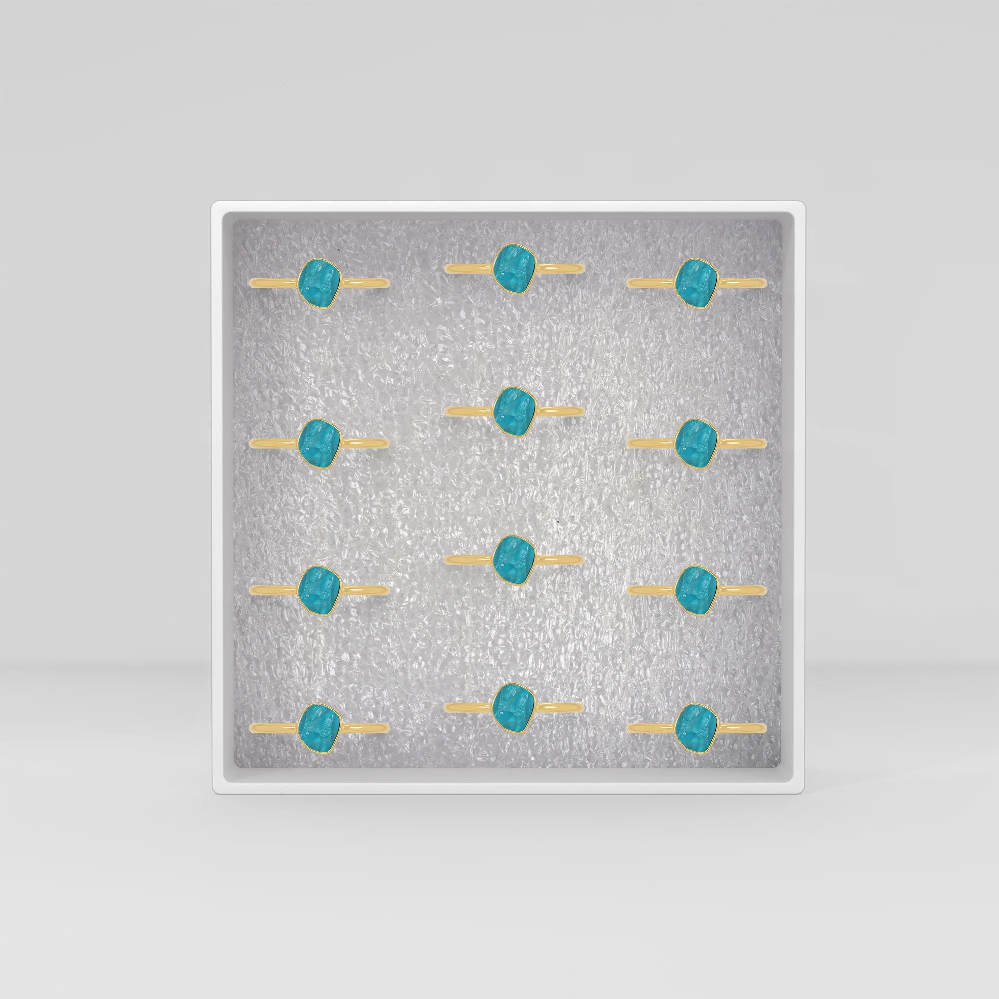 paraiba apatite stackable bezel-set ring