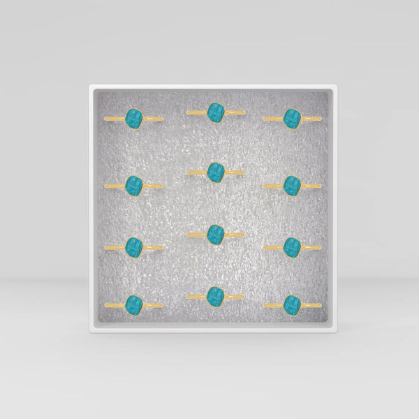 paraiba apatite stackable bezel-set ring