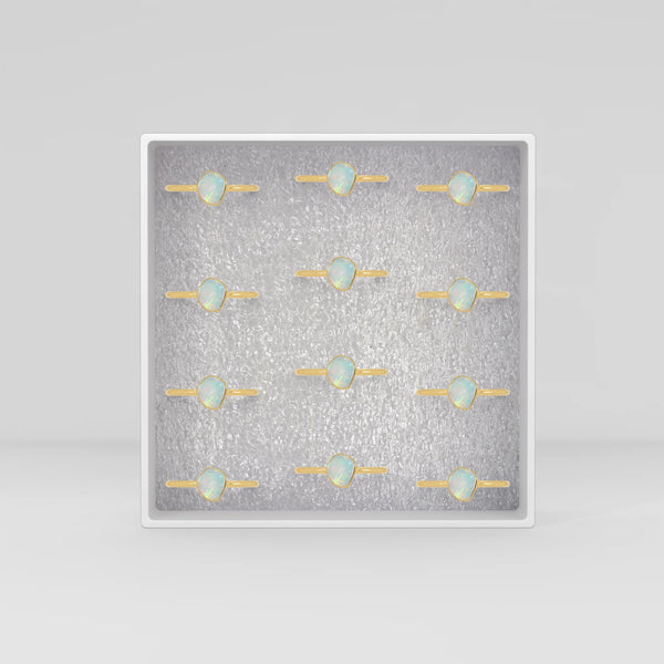 ethiopian opal stackable bezel-set ring