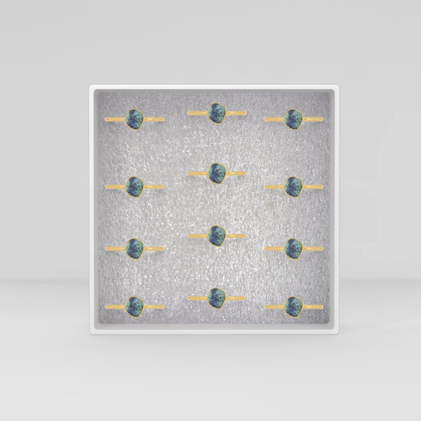 azurite malachite stackable bezel-set ring