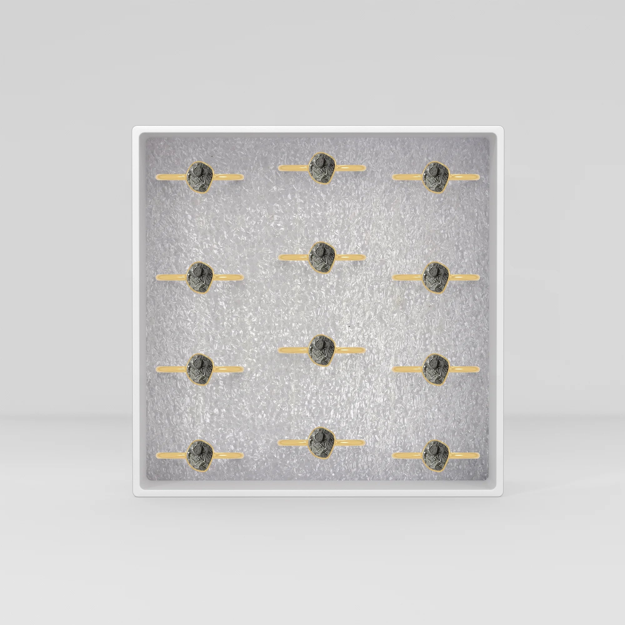 meteorite stackable bezel-set ring