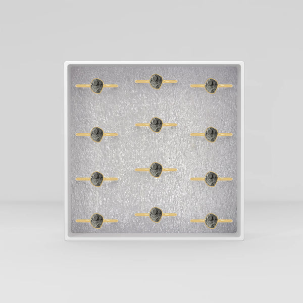 meteorite stackable bezel-set ring