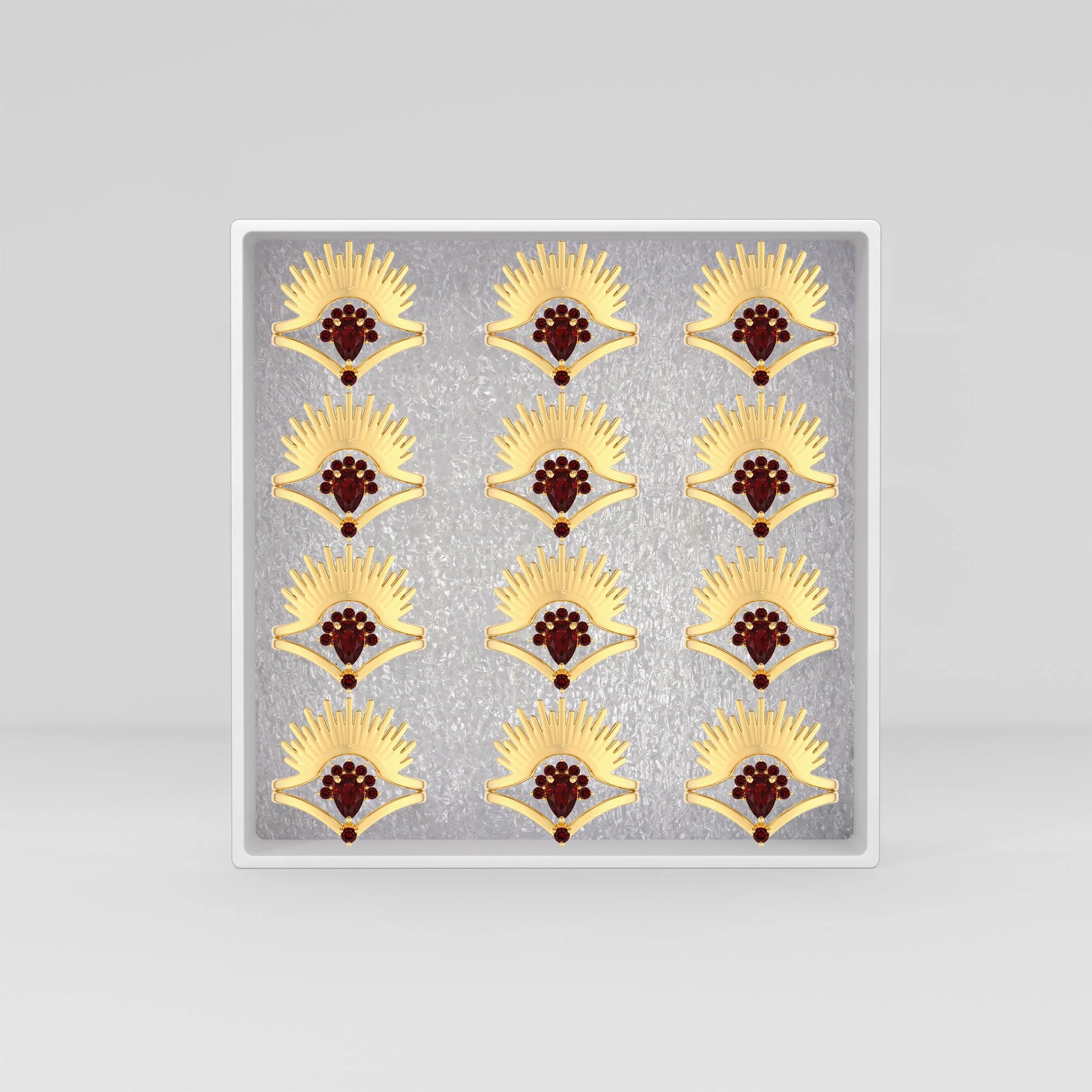 red garnet prong-set ring