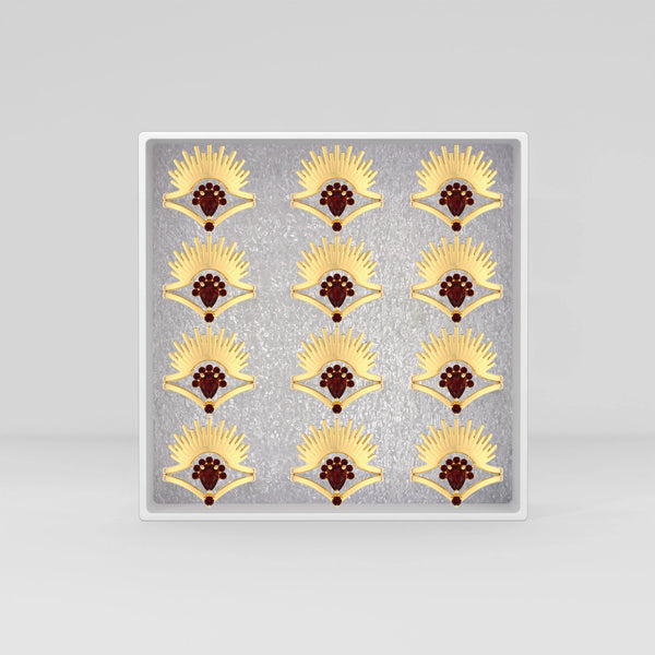 red garnet prong-set ring