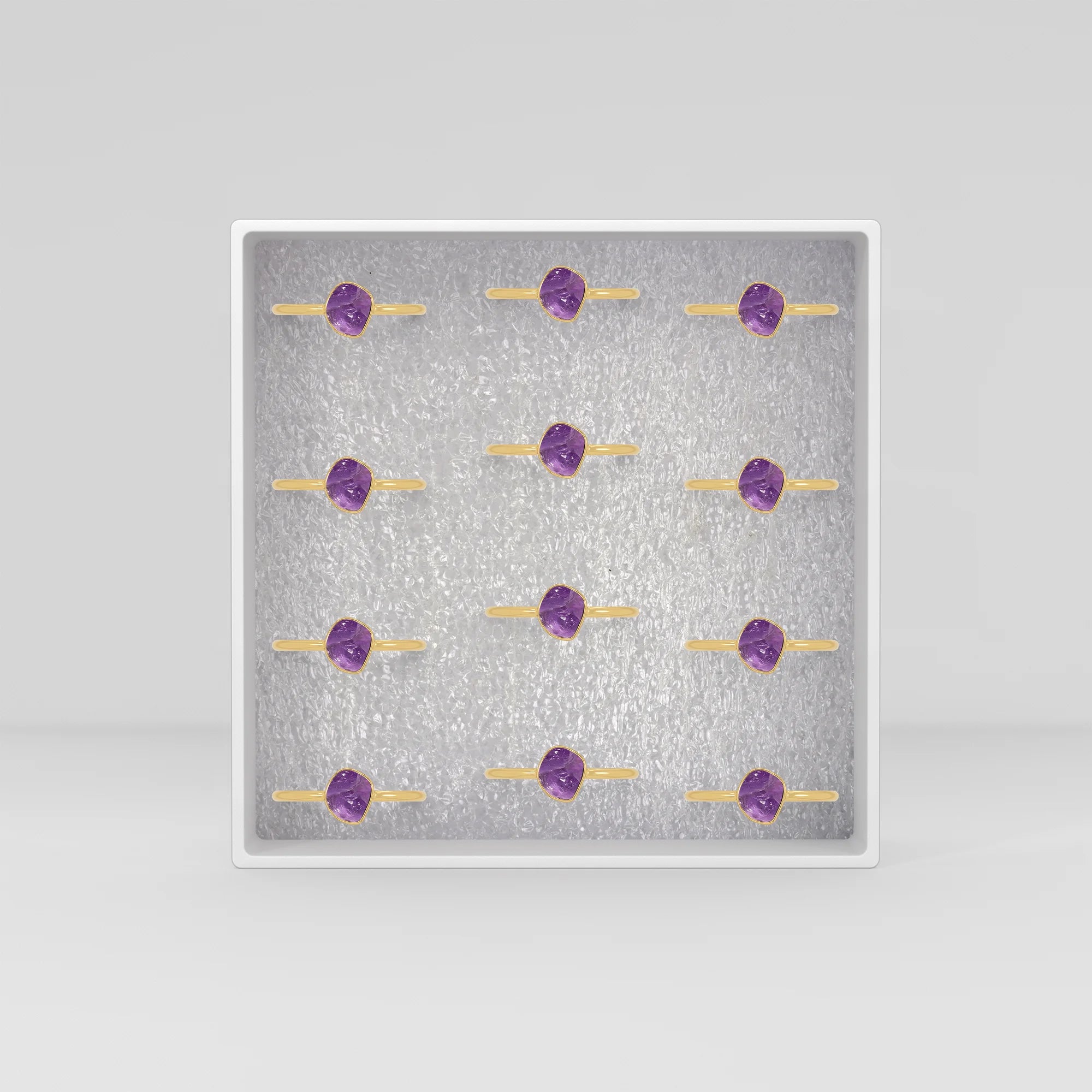 amethyst stackable bezel-set ring