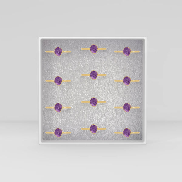 amethyst stackable bezel-set ring