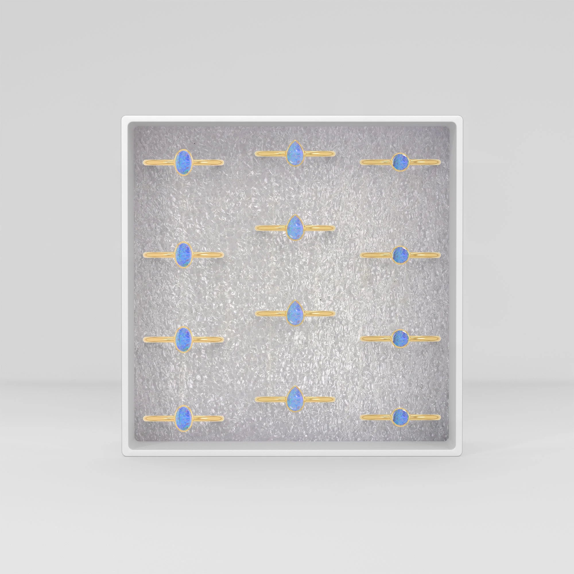 australian opal bezel-set ring