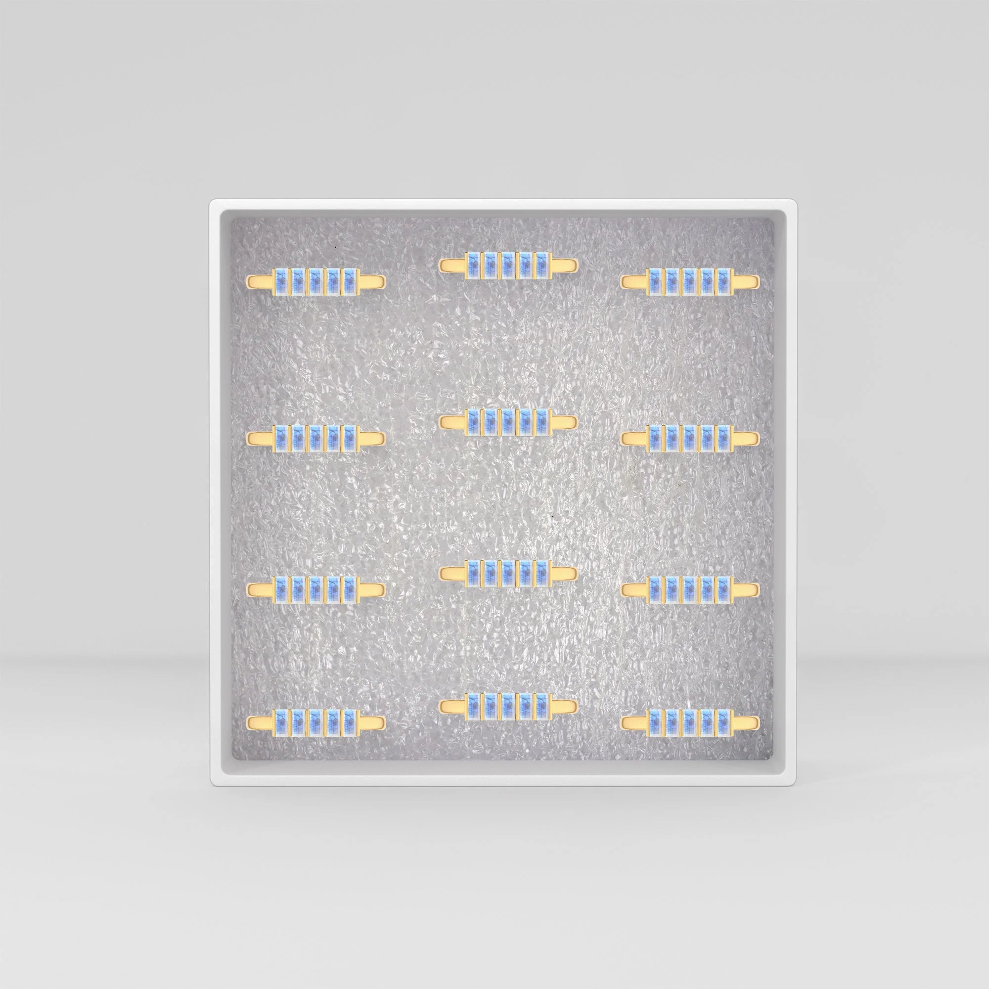 rainbow-moonstone bezel-set ring