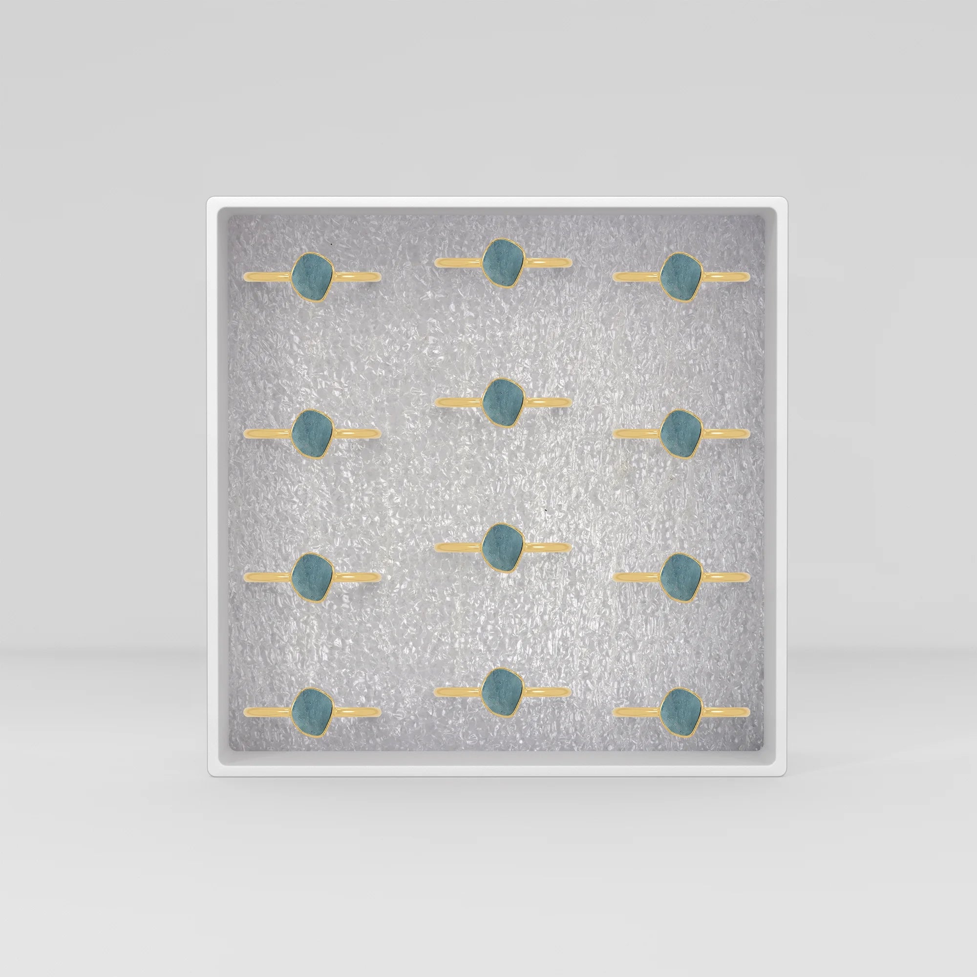 aquamarine stackable bezel-set ring