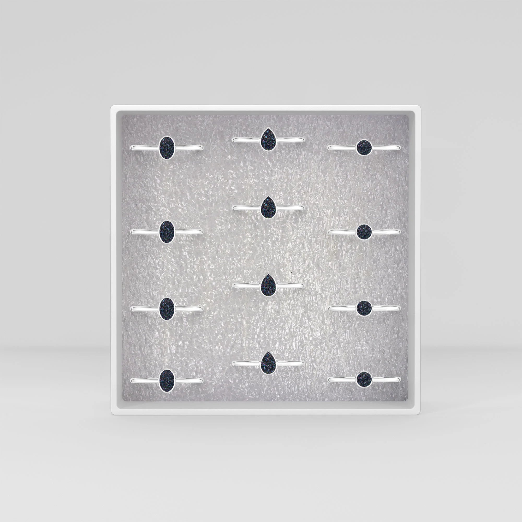 multi titanium druzy bezel-set ring