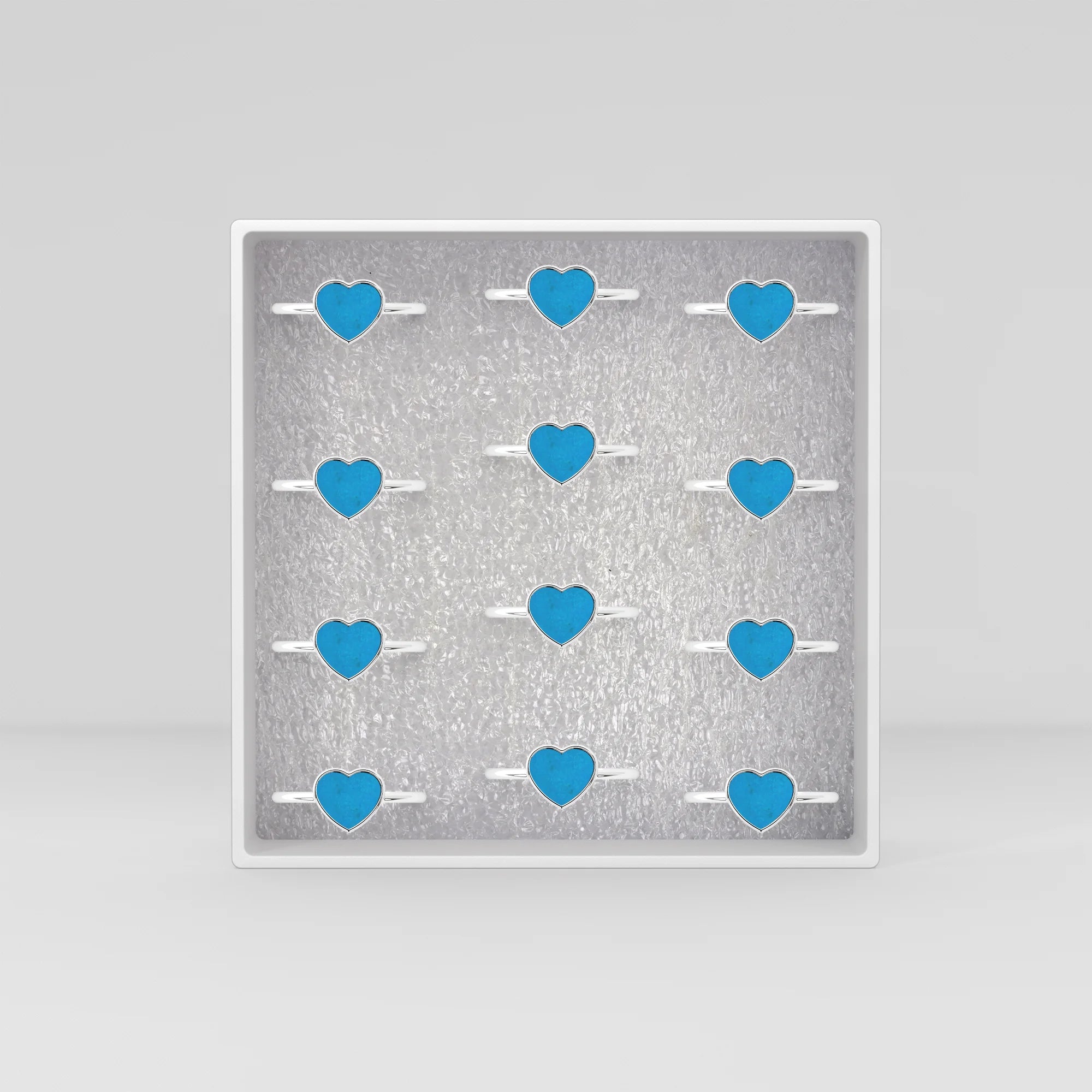 turquoise stackable bezel-set ring