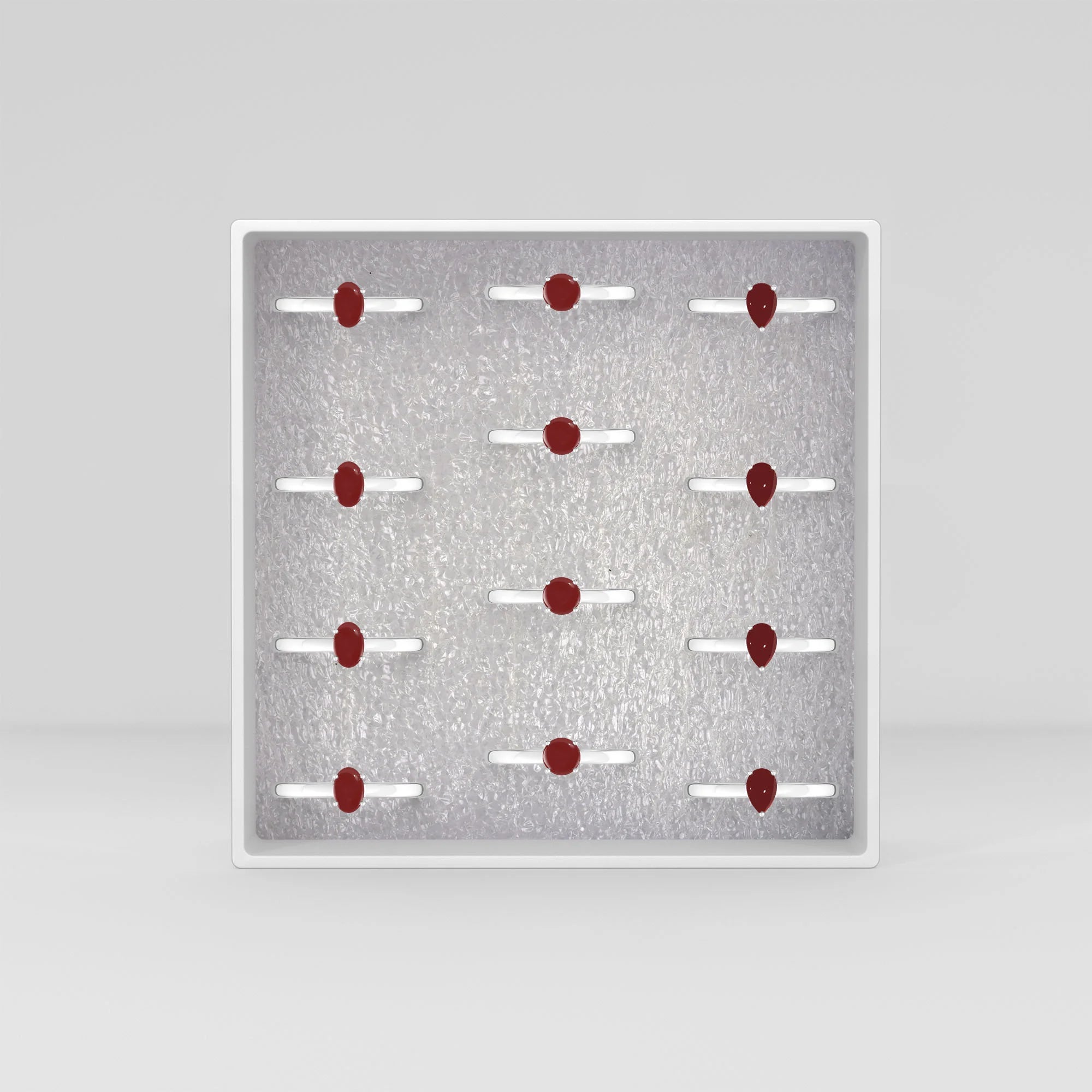 garnet stackable prong-set ring