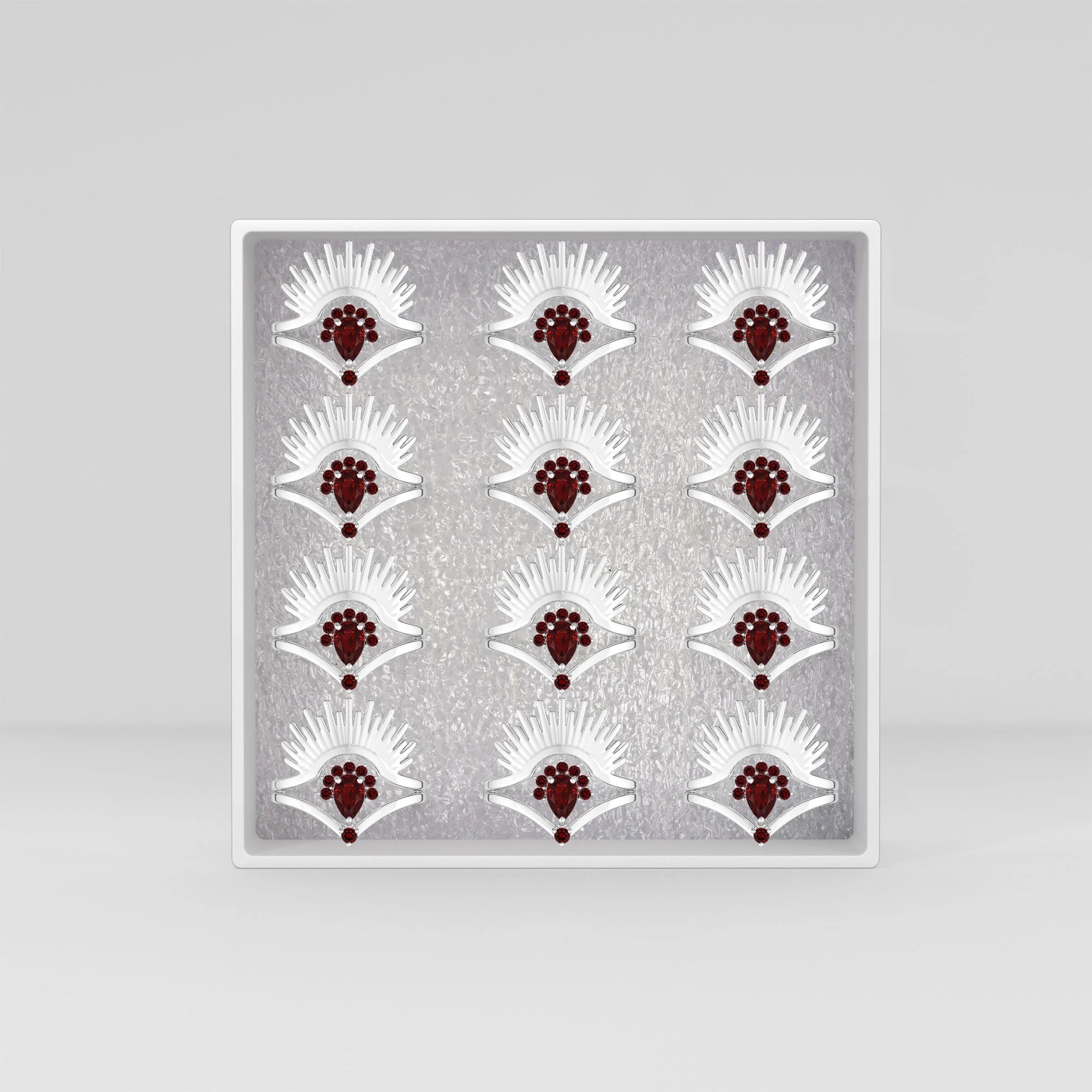 red garnet prong-set ring