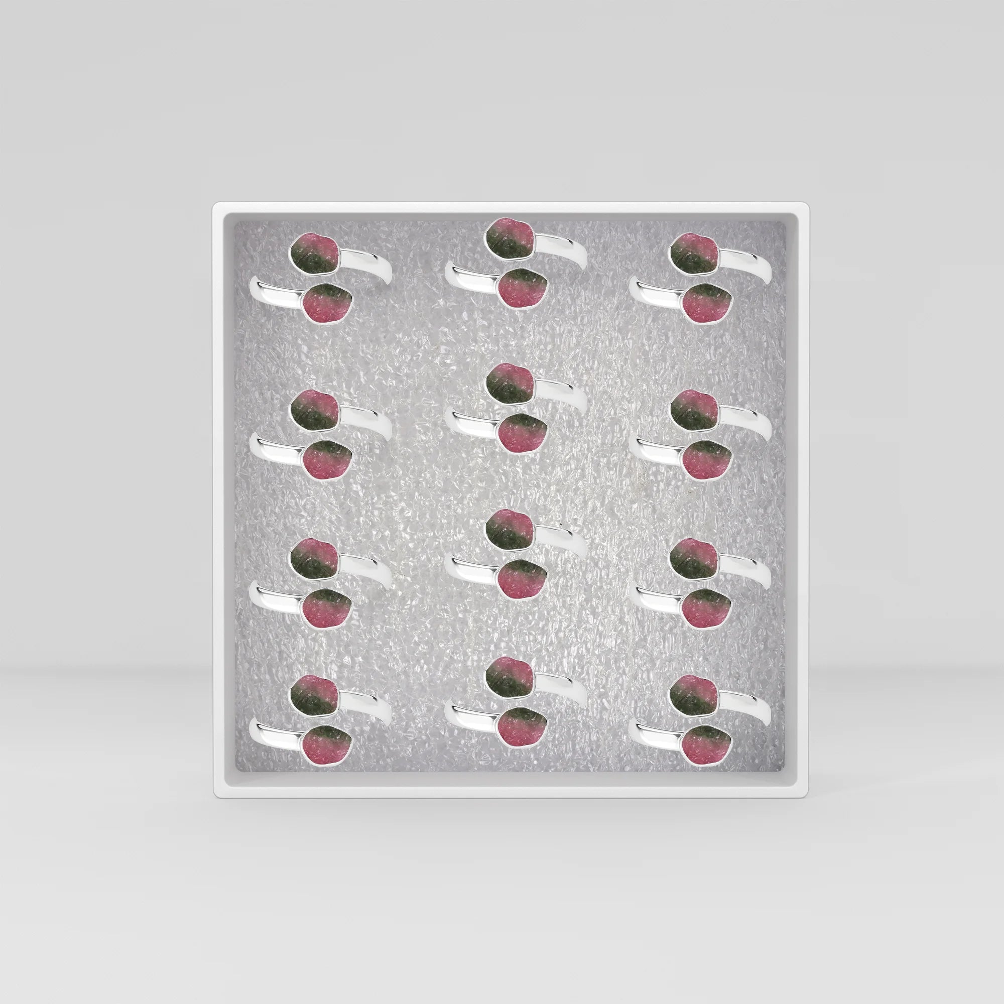 watermelon tourmaline bezel-set ring