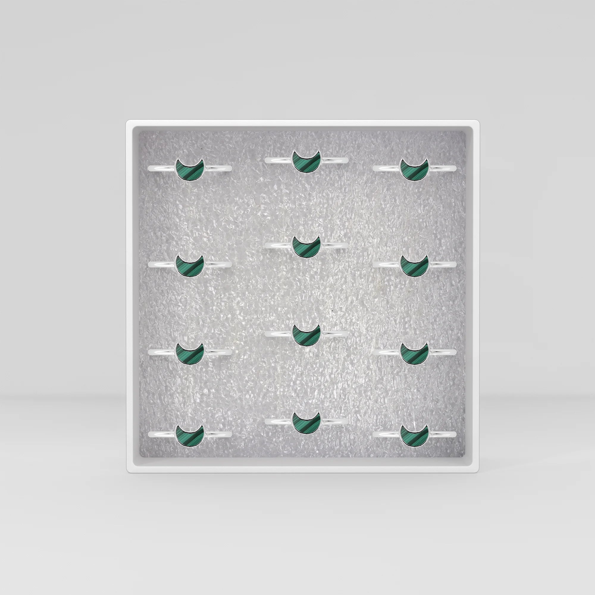 malachite stackable bezel-set ring