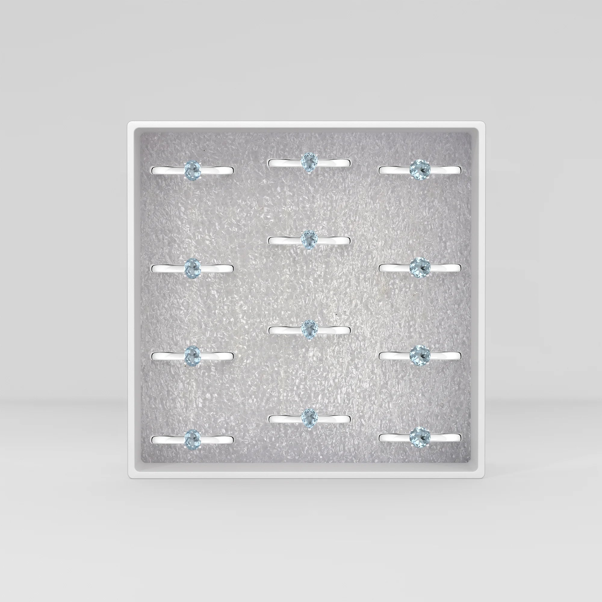 aquamarine stackable prong-set ring