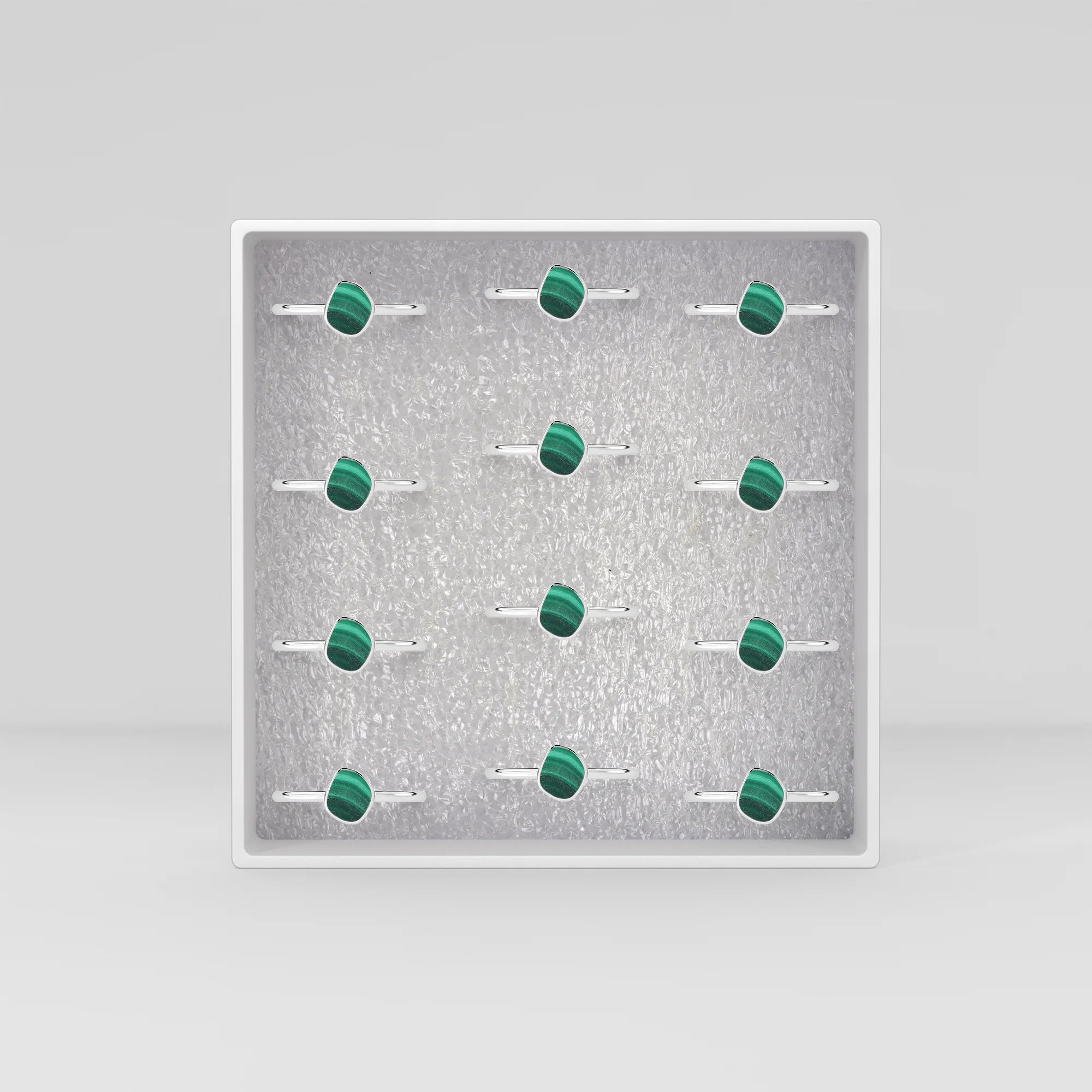 malachite stackable bezel-set ring