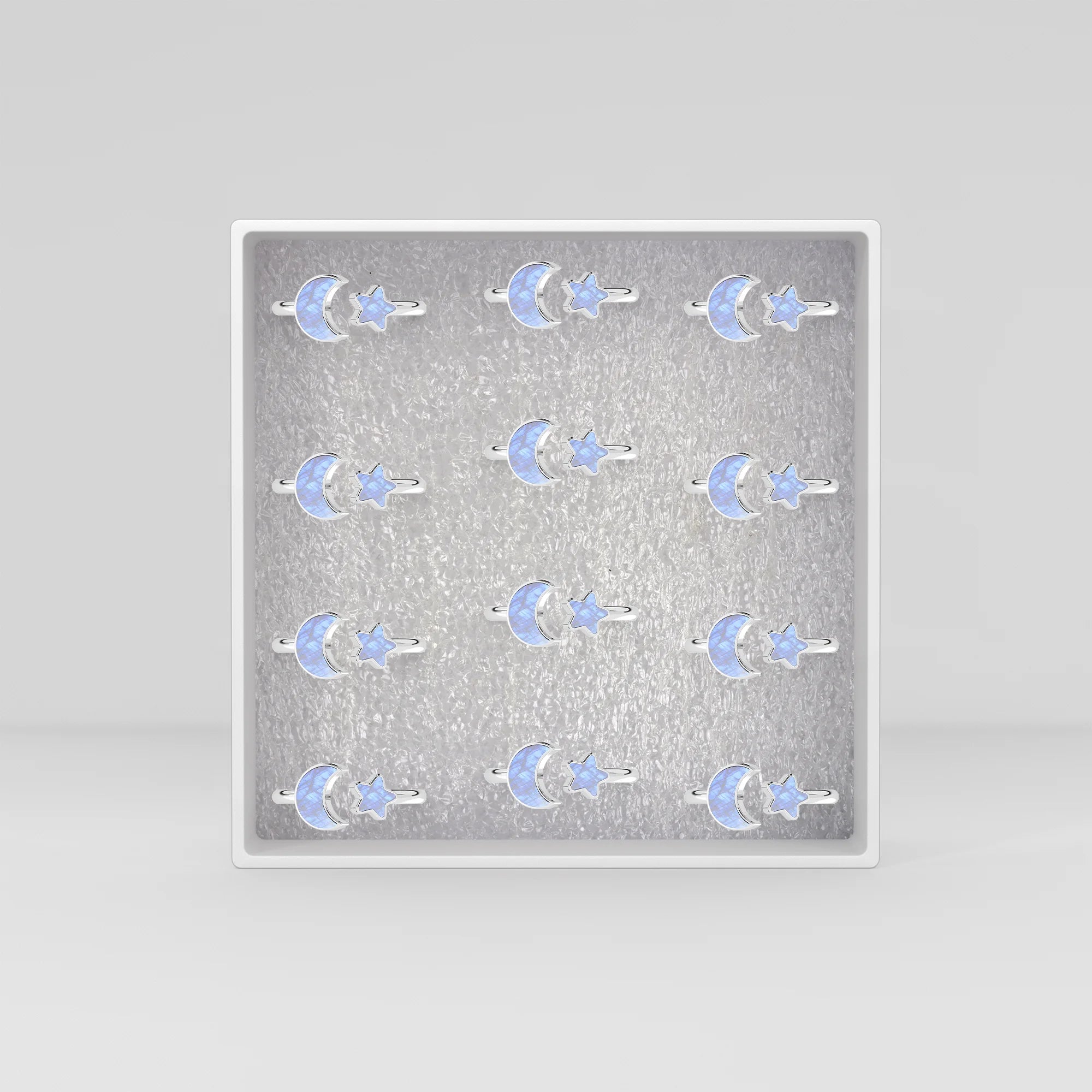 rainbow moonstone bezel-set ring