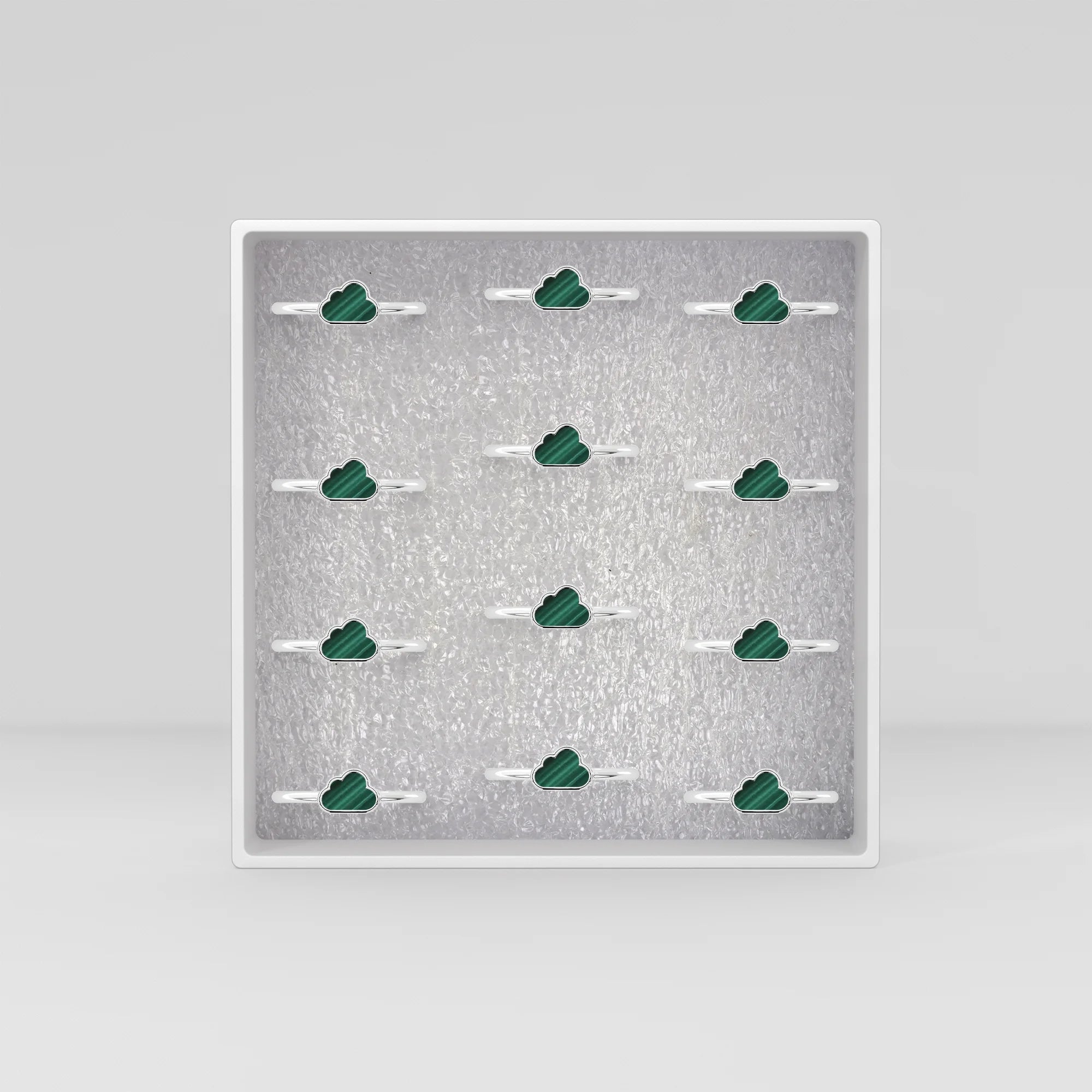 malachite stackable bezel-set ring