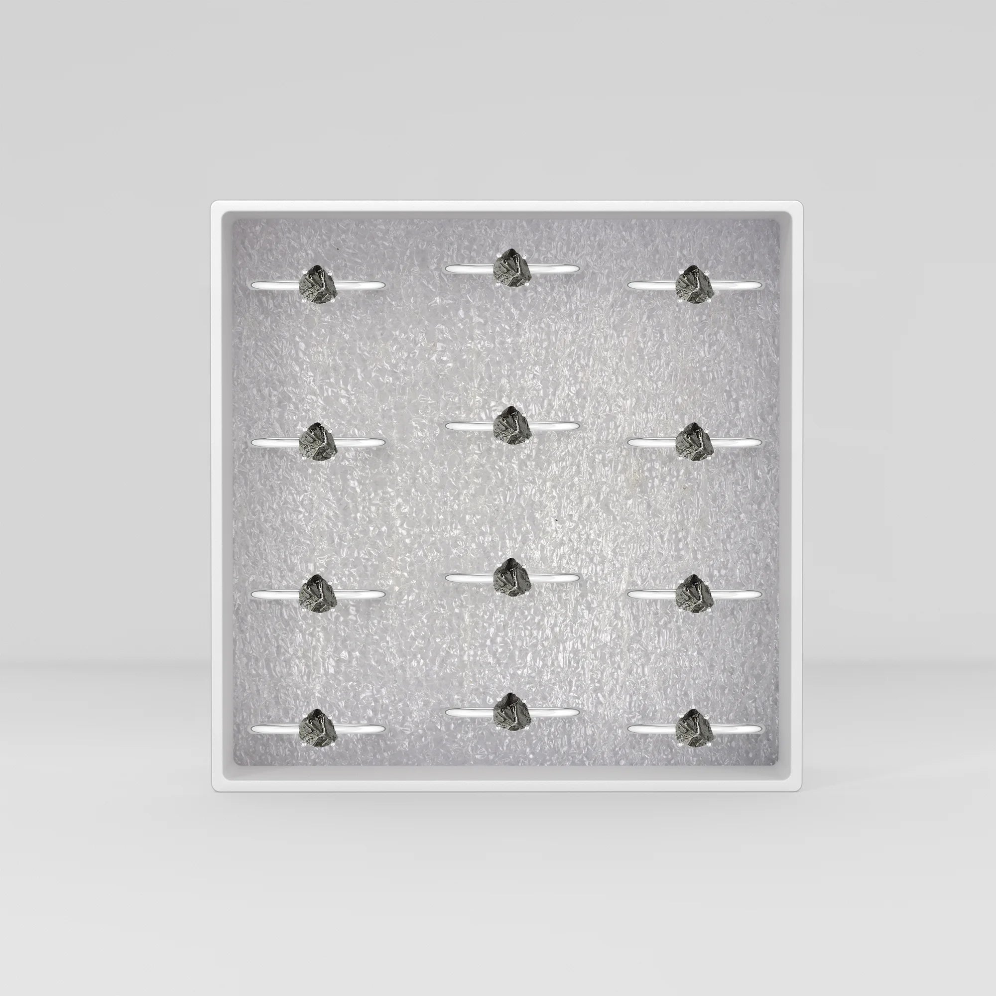 meteorite stackable prong-set ring