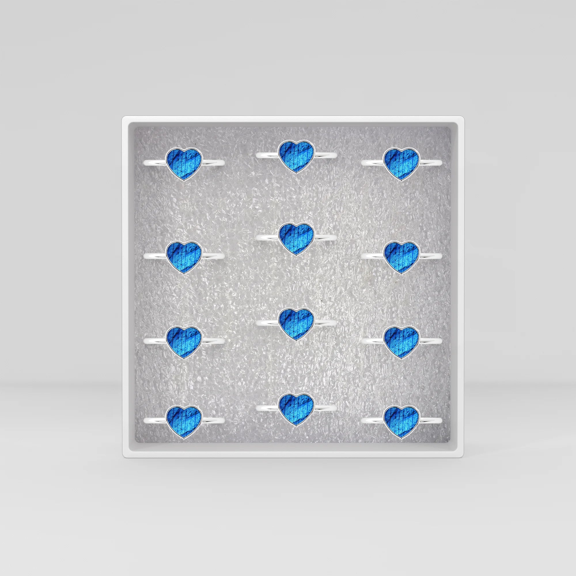 labradorite stackable bezel-set ring