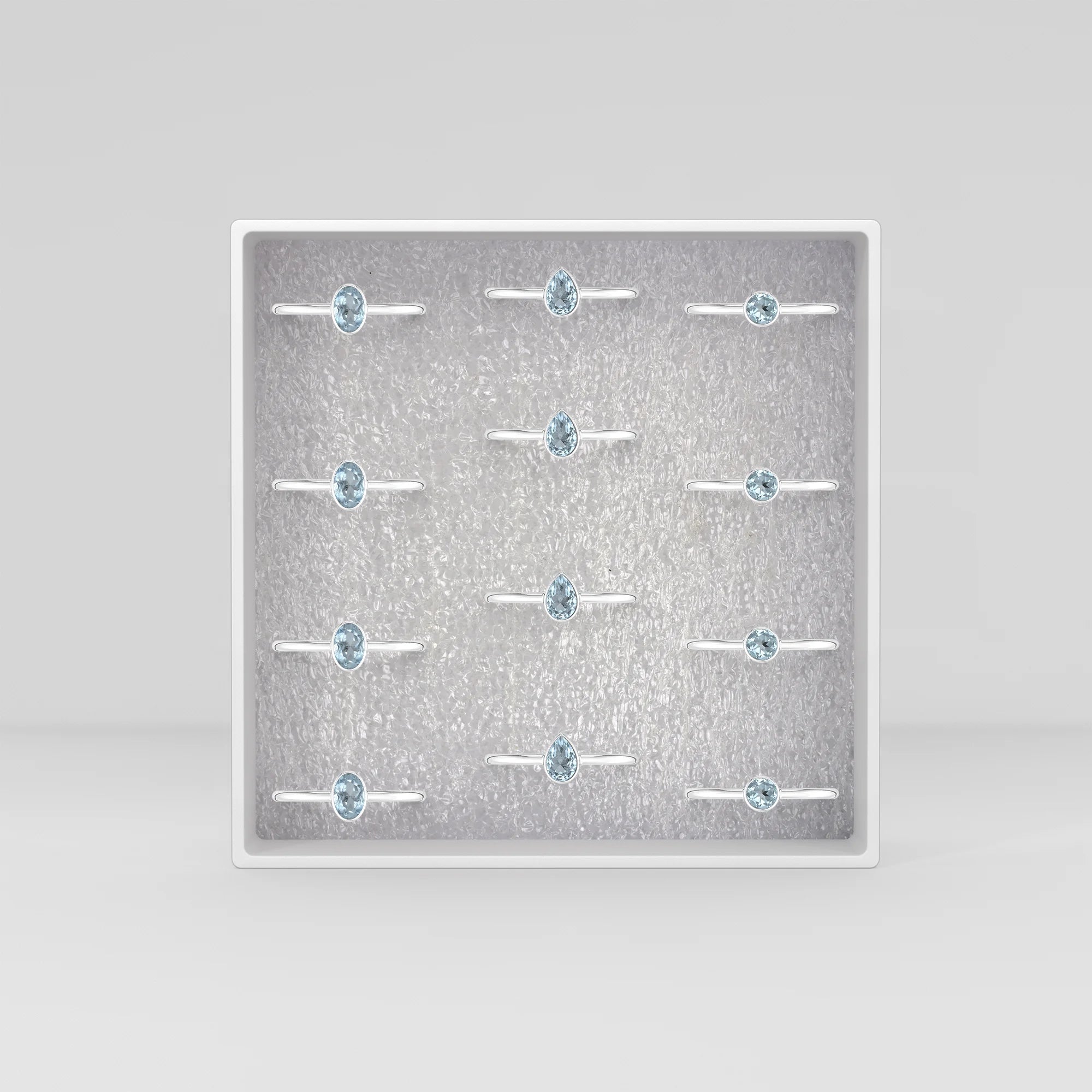 aquamarine stackable bezel-set ring