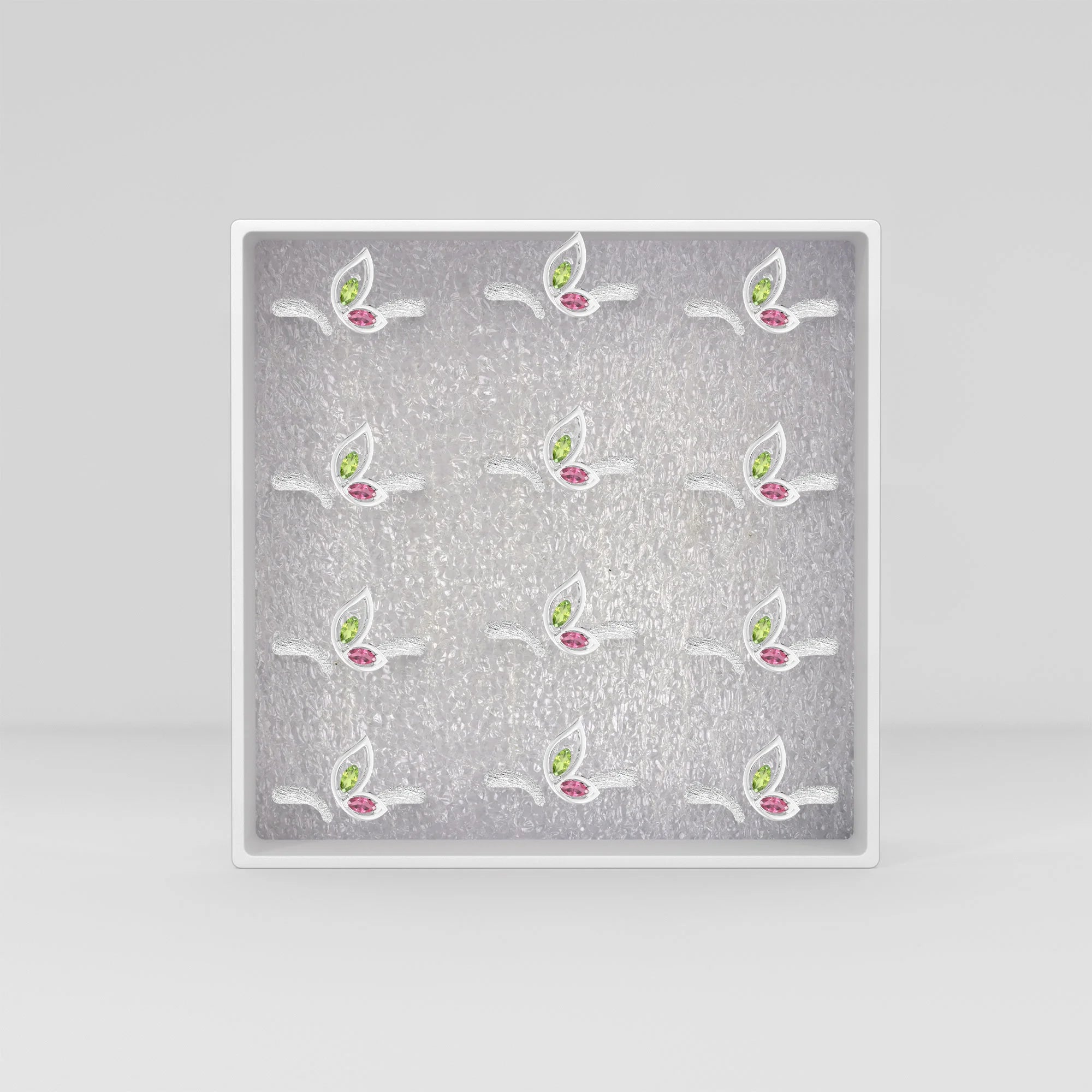 peridot-pink tourmaline prong-set ring