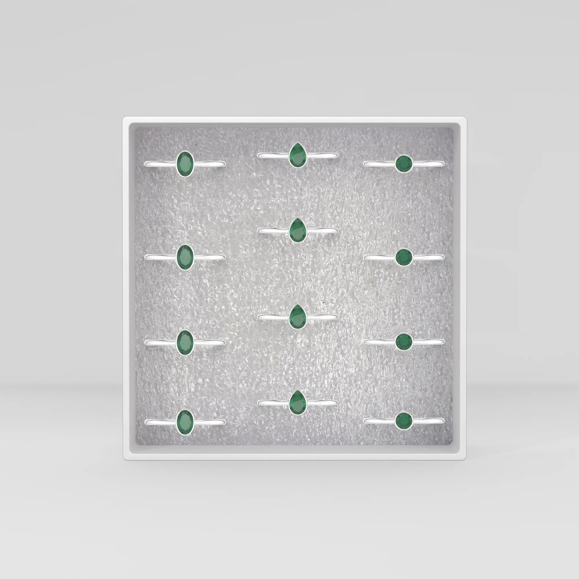 emerald stackable bezel-set ring