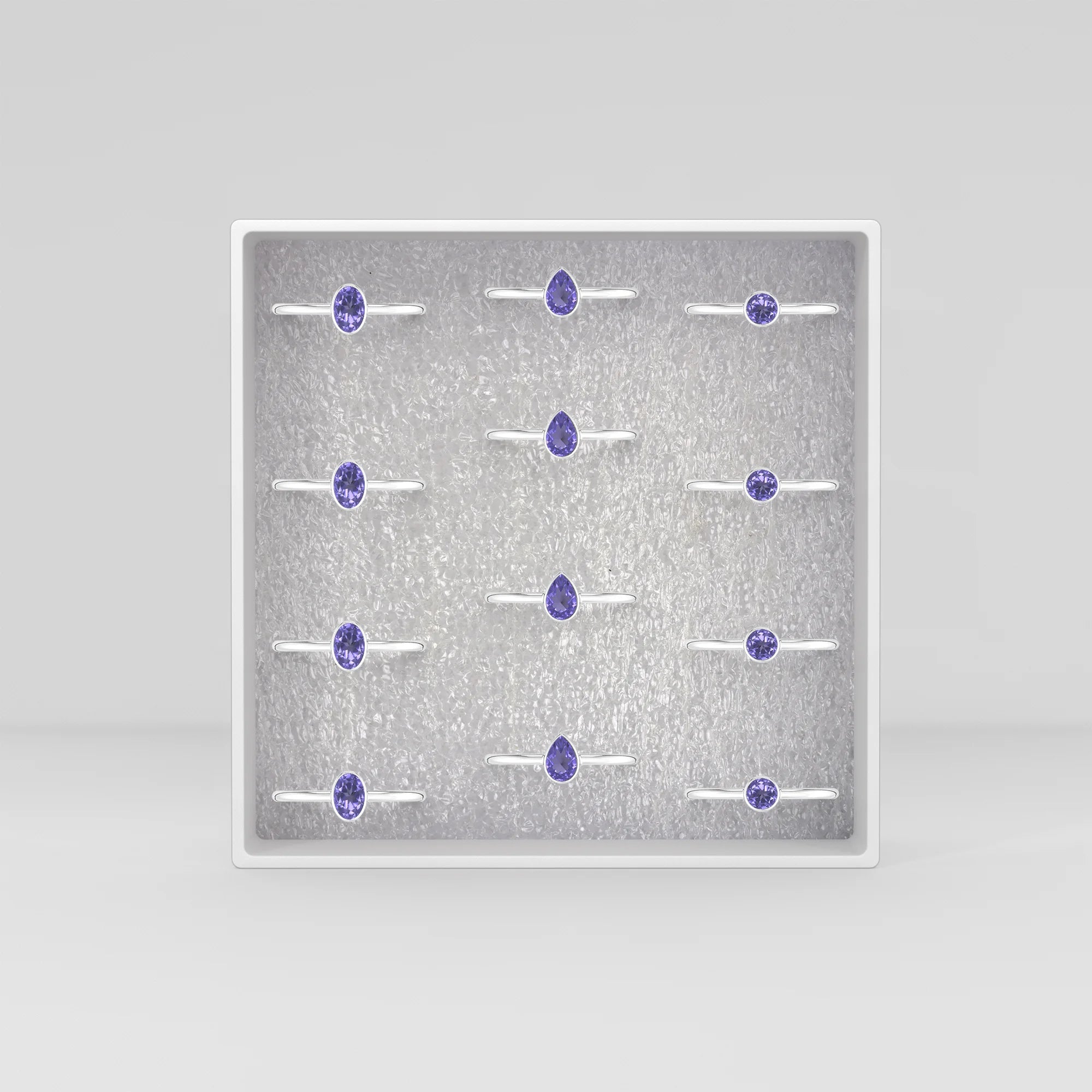 tanzanite stackable bezel-set ring