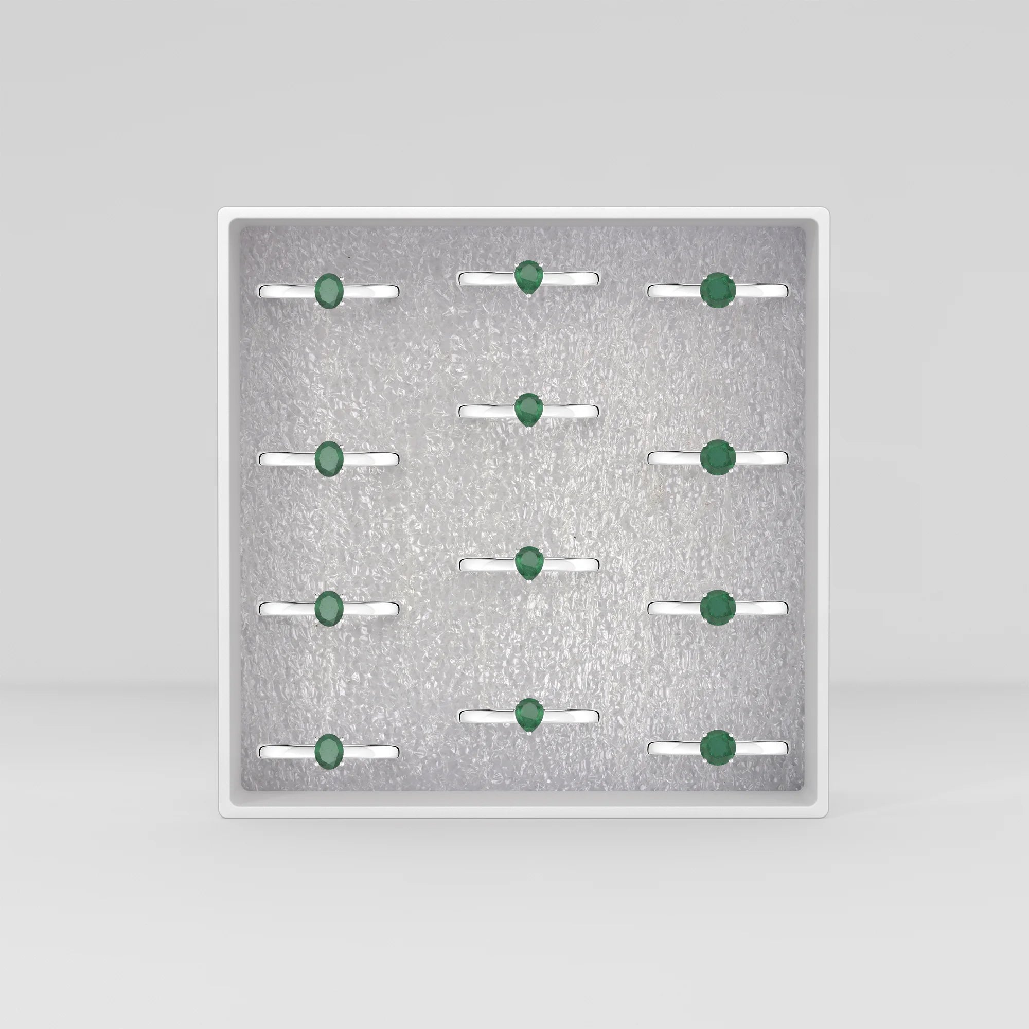 emerald stackable prong-set ring