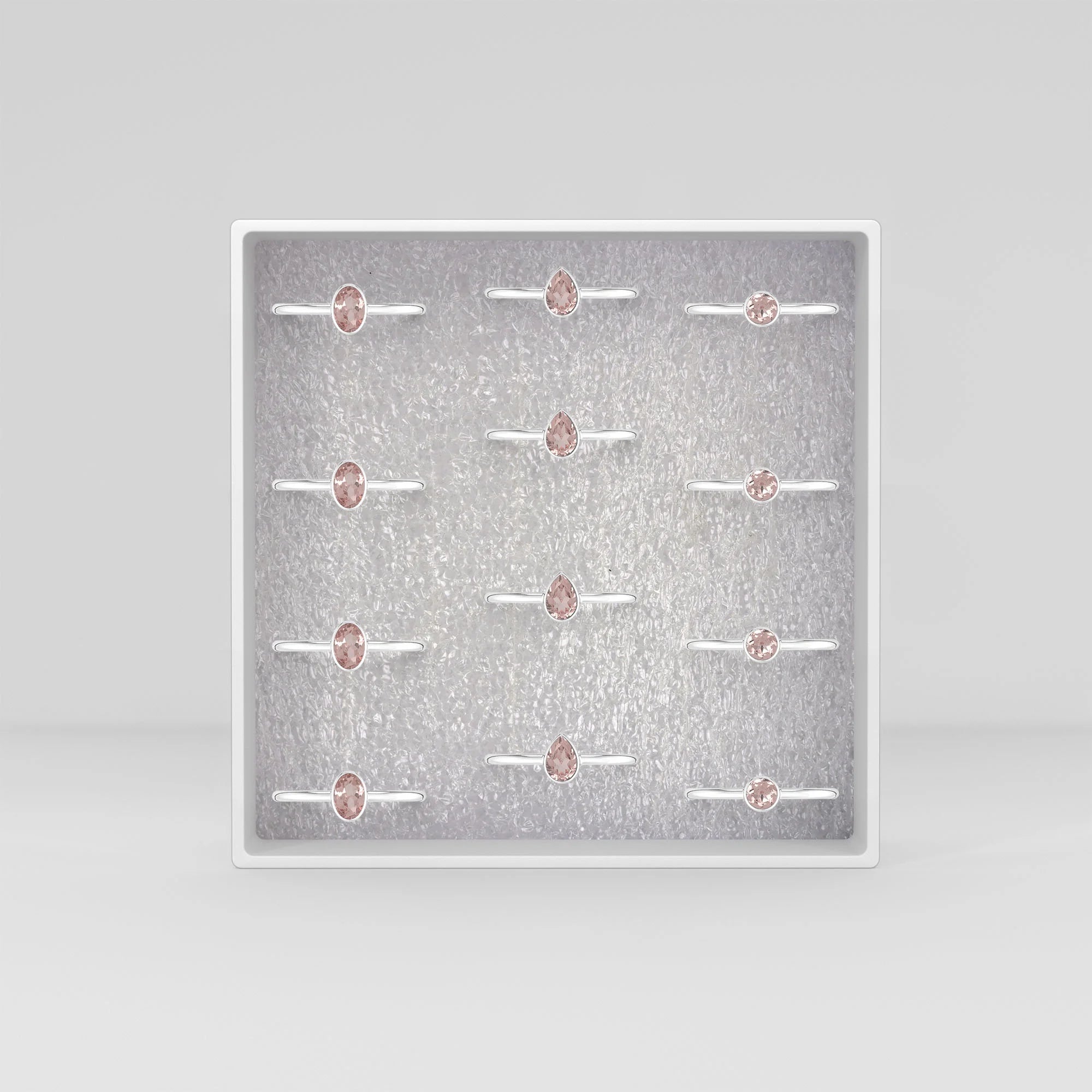 rose quartz stackable bezel-set ring