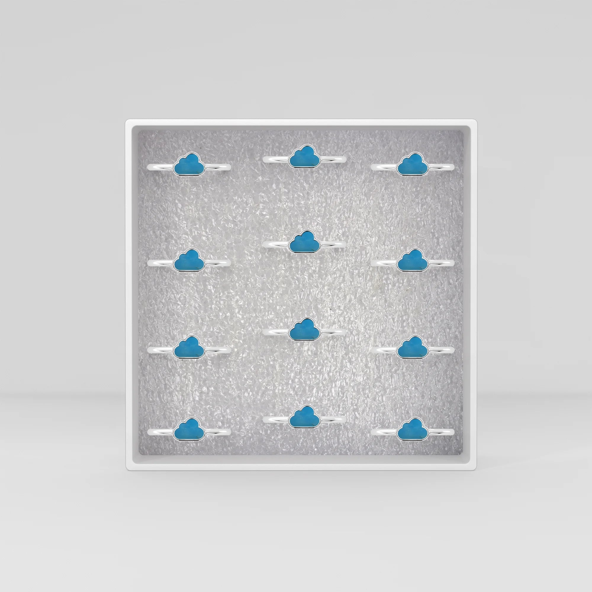 compressed turquoise blue  stackable bezel-set ring