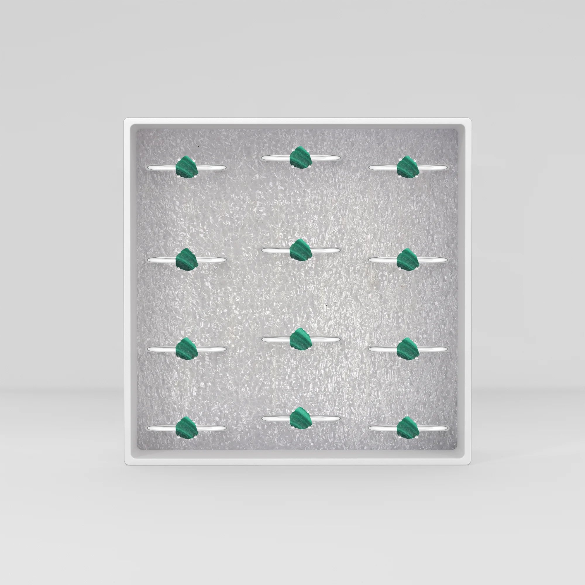 malachite stackable prong-set ring