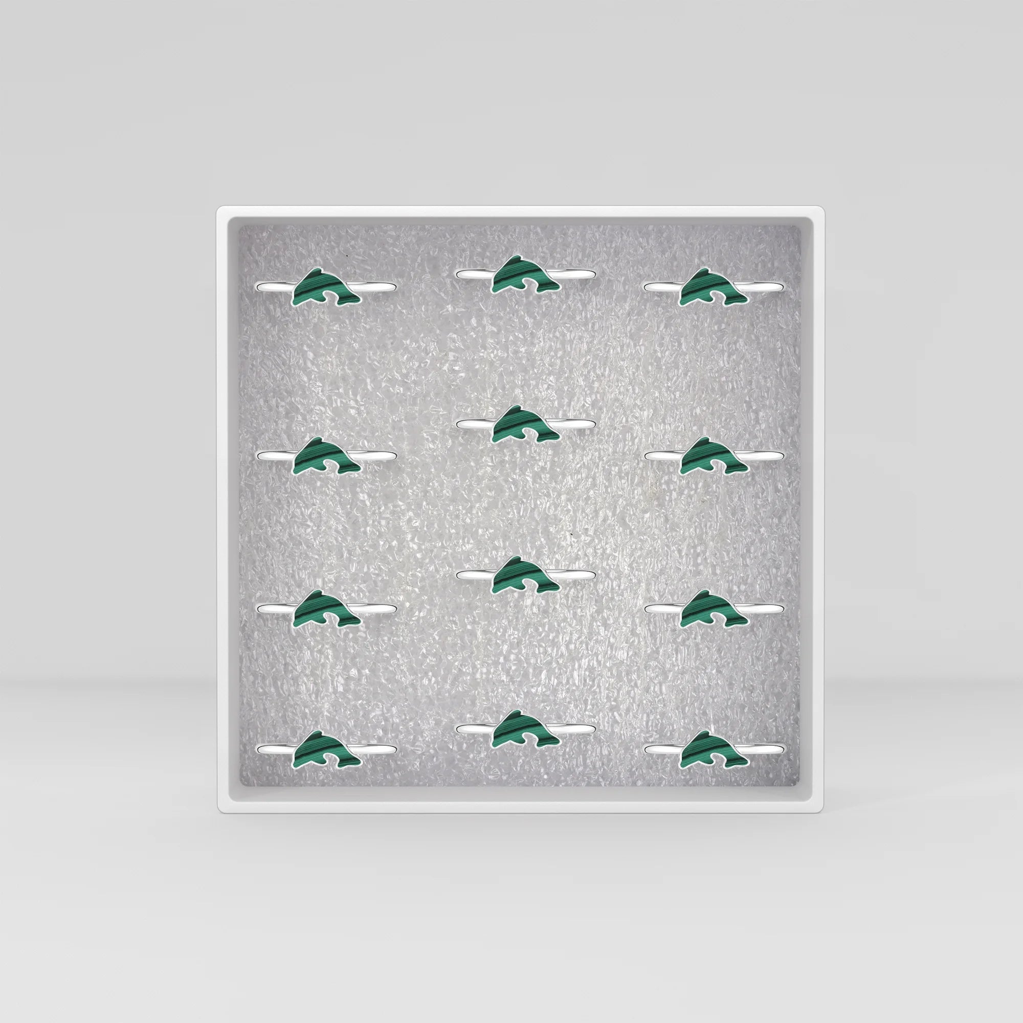 malachite stackable bezel-set ring