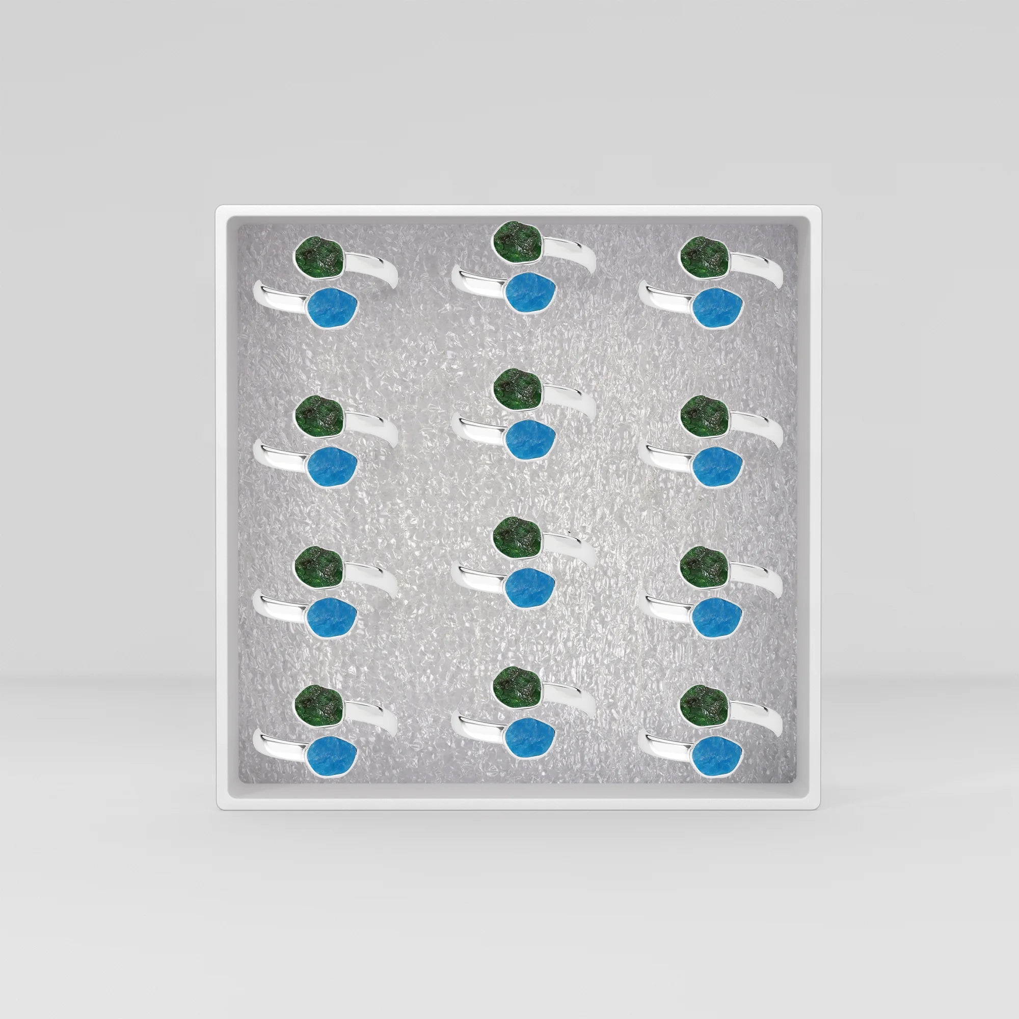 emerald-neon apatite bezel-set ring