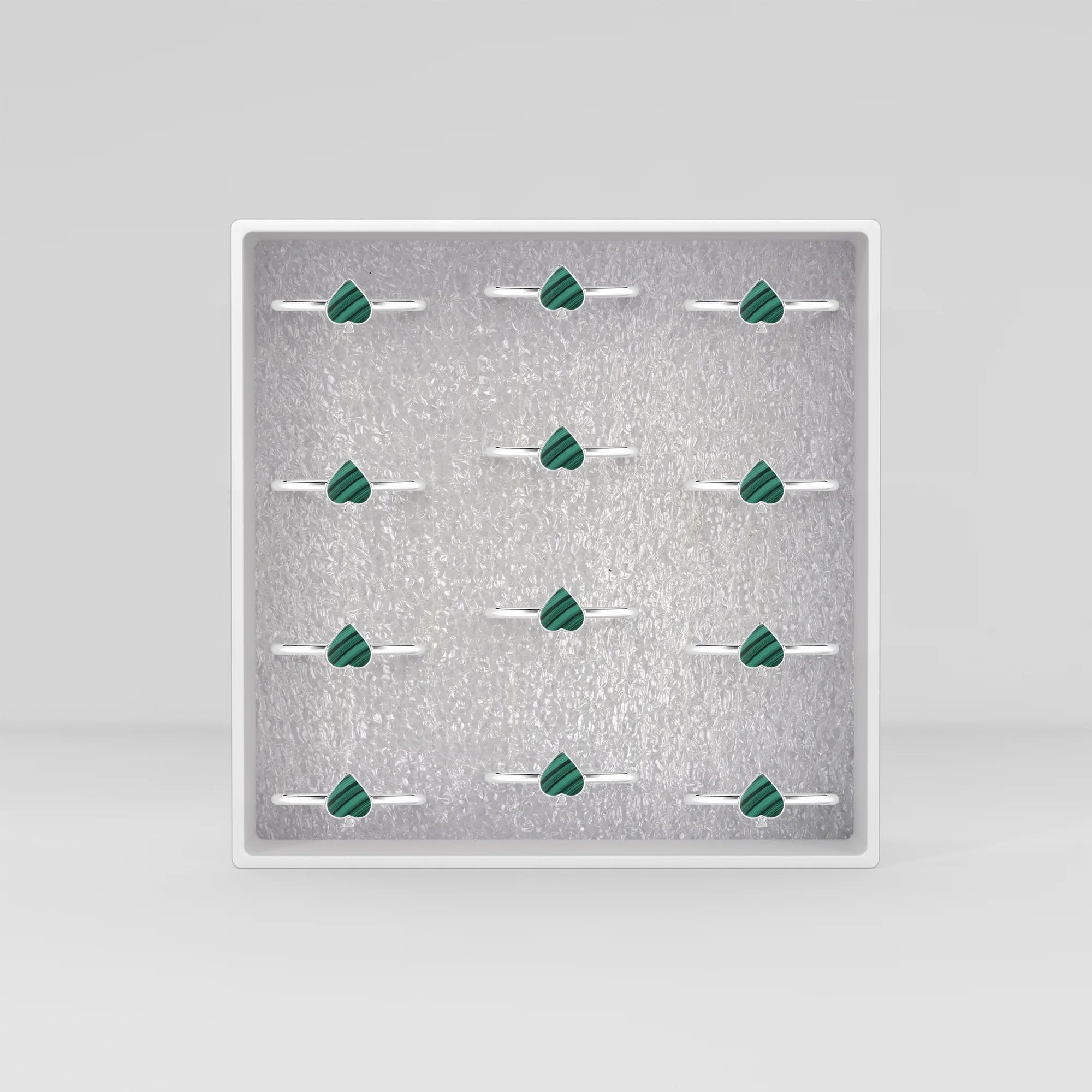 malachite stackable bezel-set ring