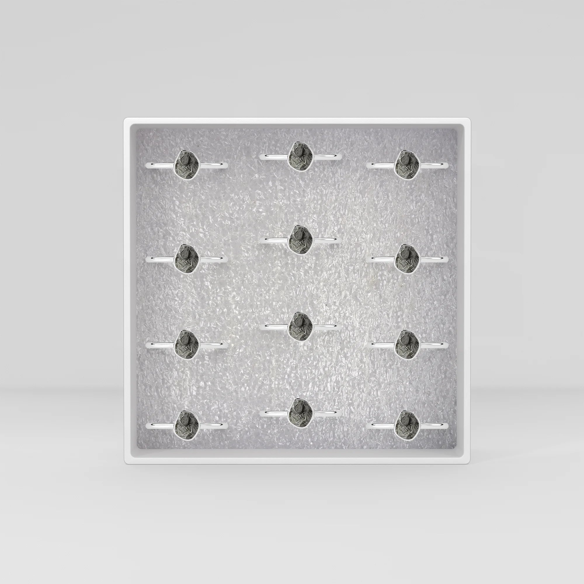 meteorite stackable bezel-set ring