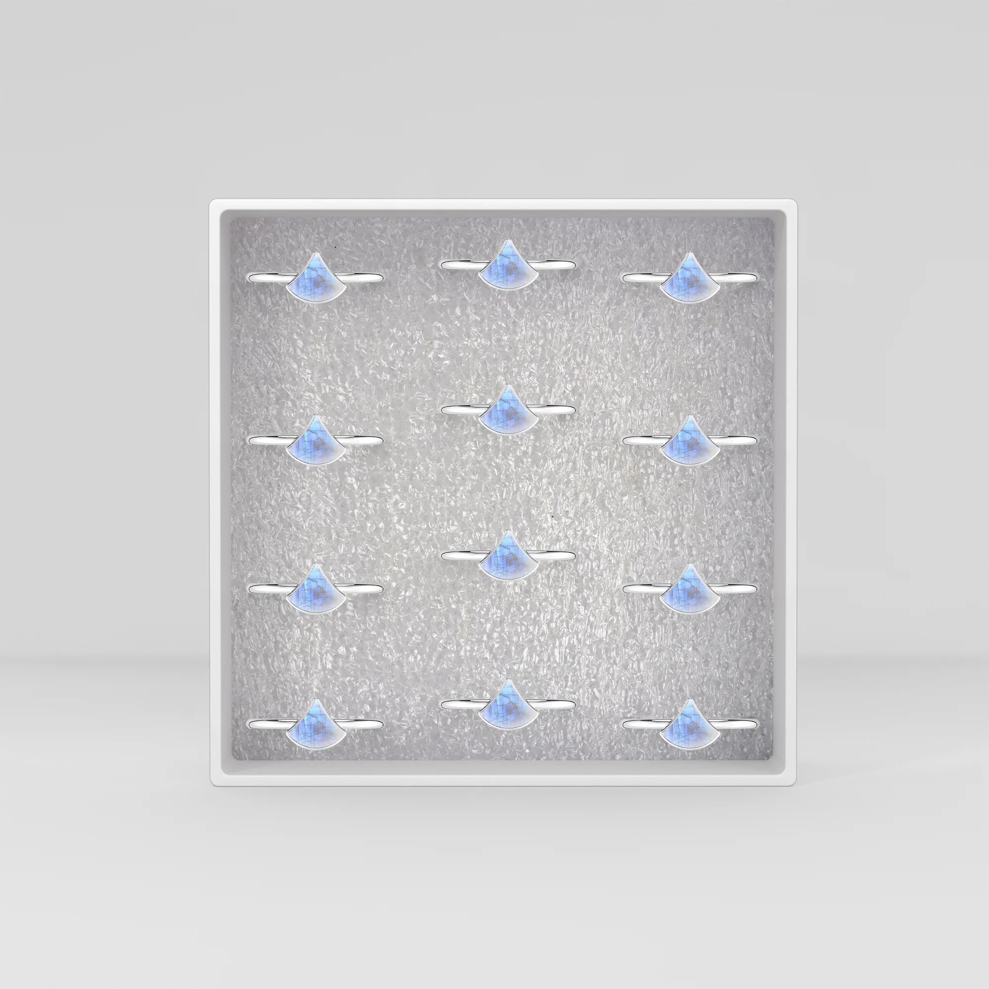 rainbow moonstone stackable bezel-set ring