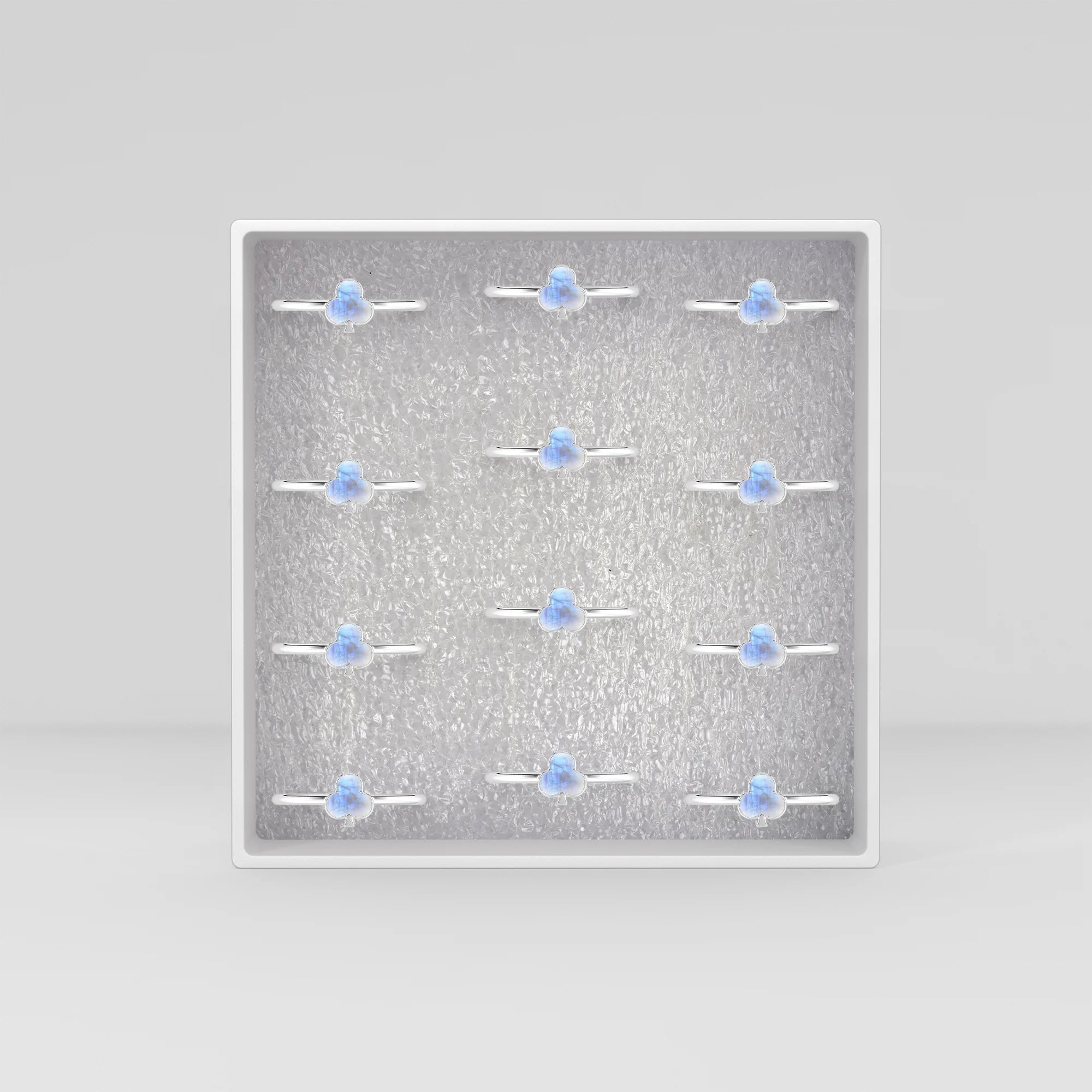 rainbow moonstone stackable bezel-set ring