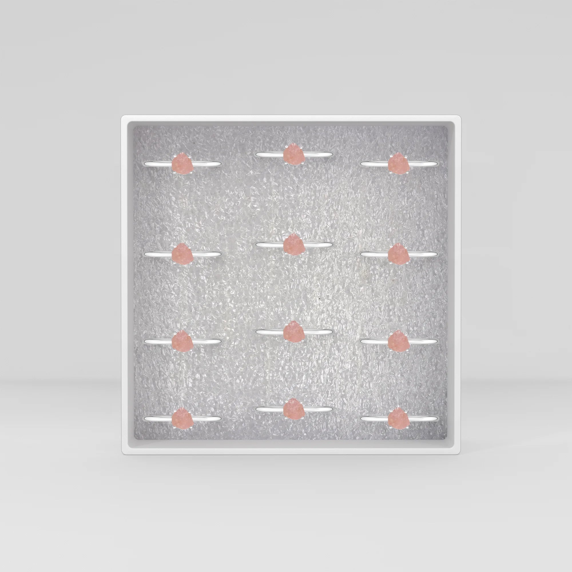 rose quartz stackable prong-set ring