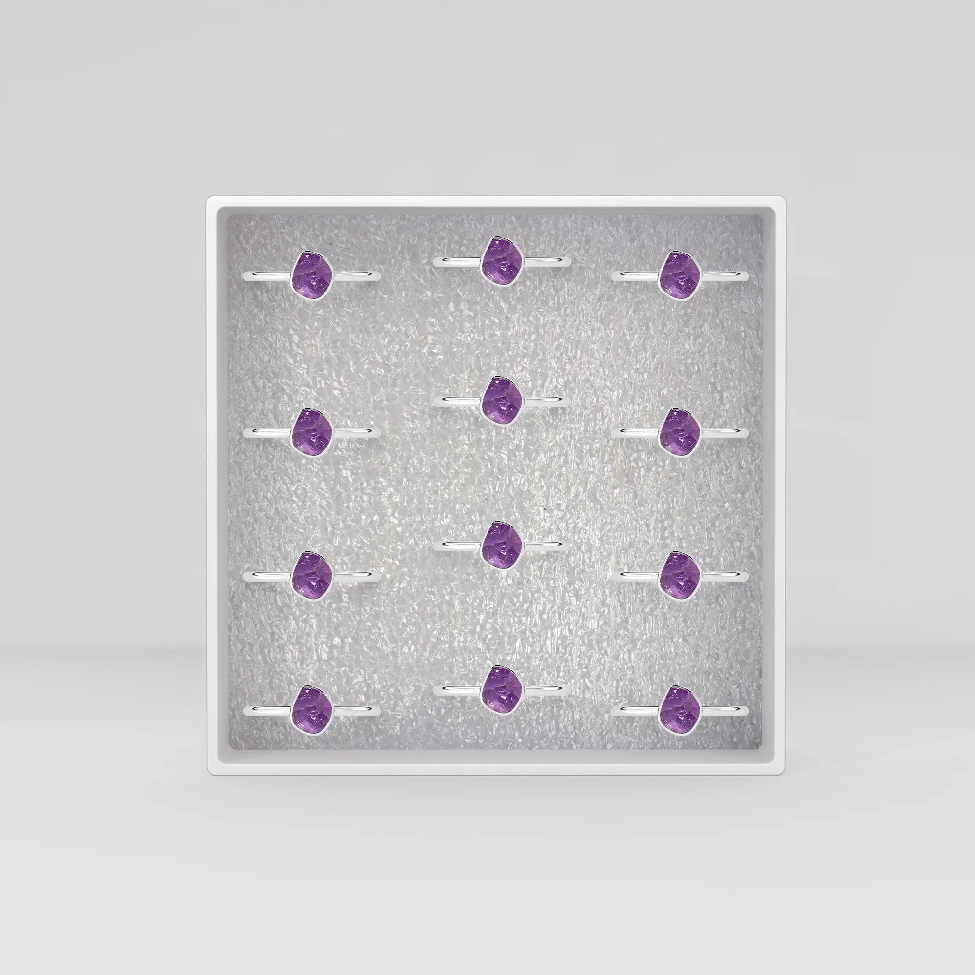 amethyst stackable bezel-set ring