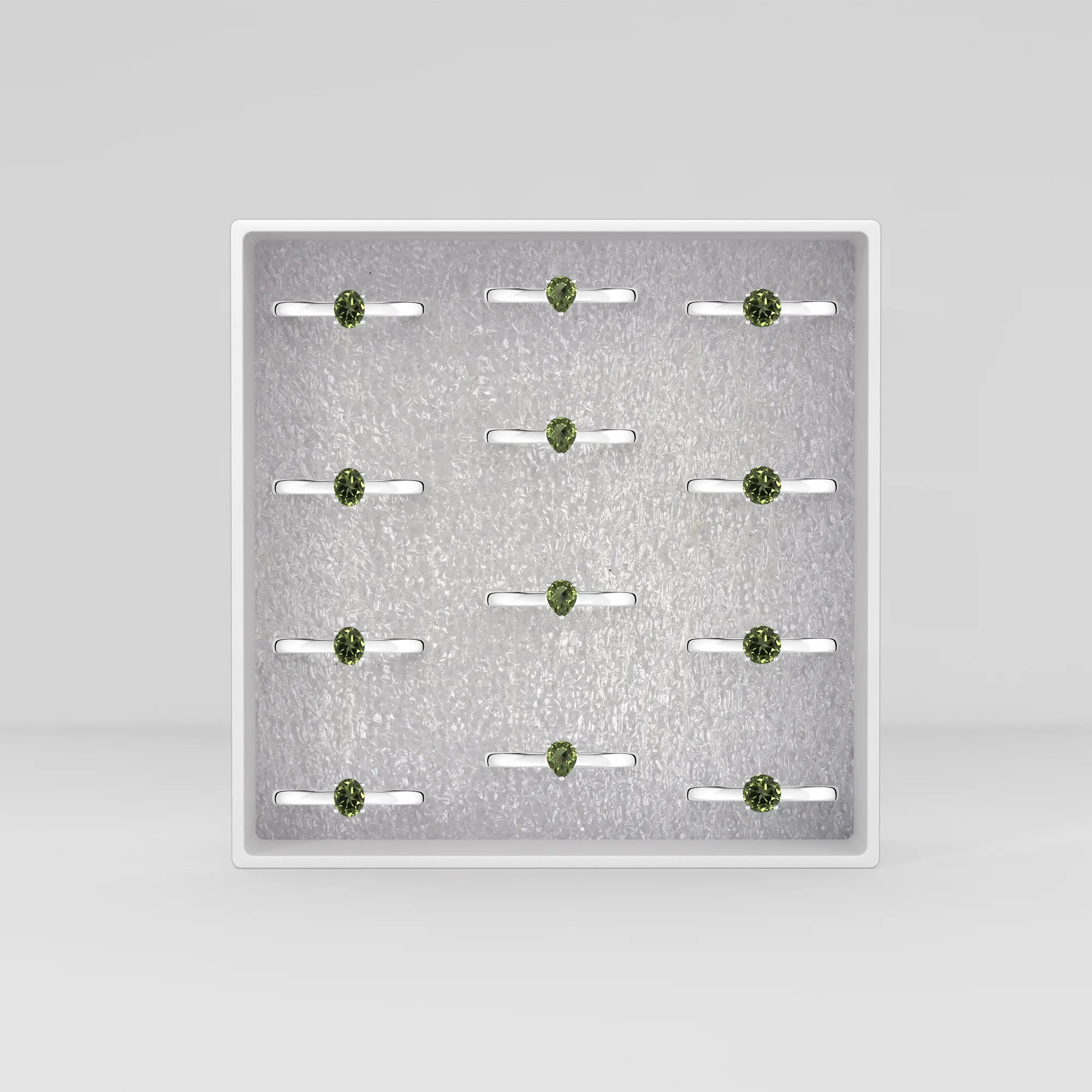 moldavite stackable prong-set ring