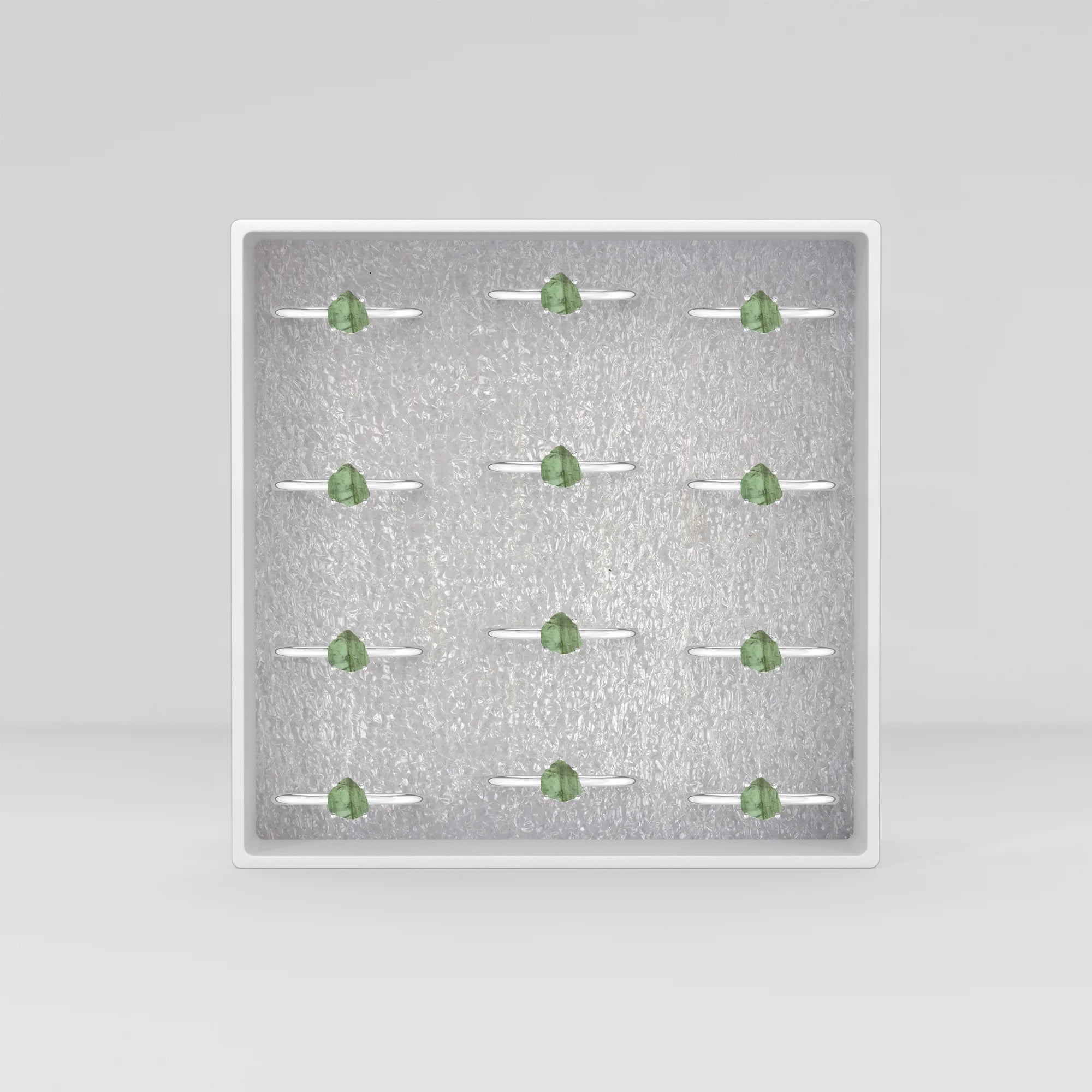 green tourmaline stackable prong-set ring