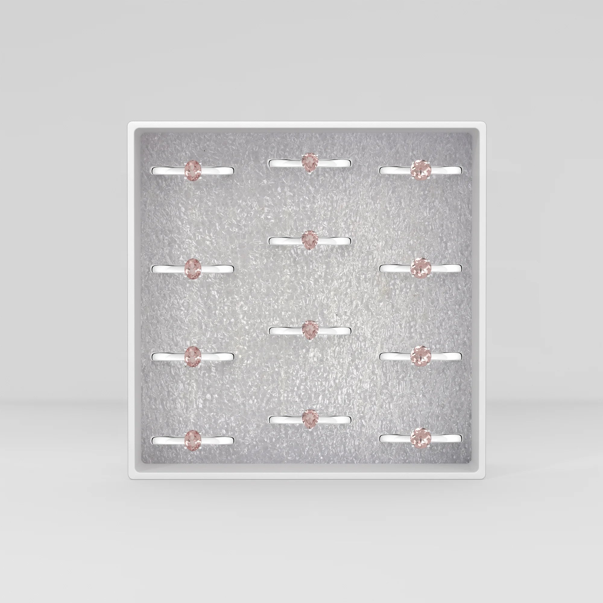 rose quartz stackable prong-set ring