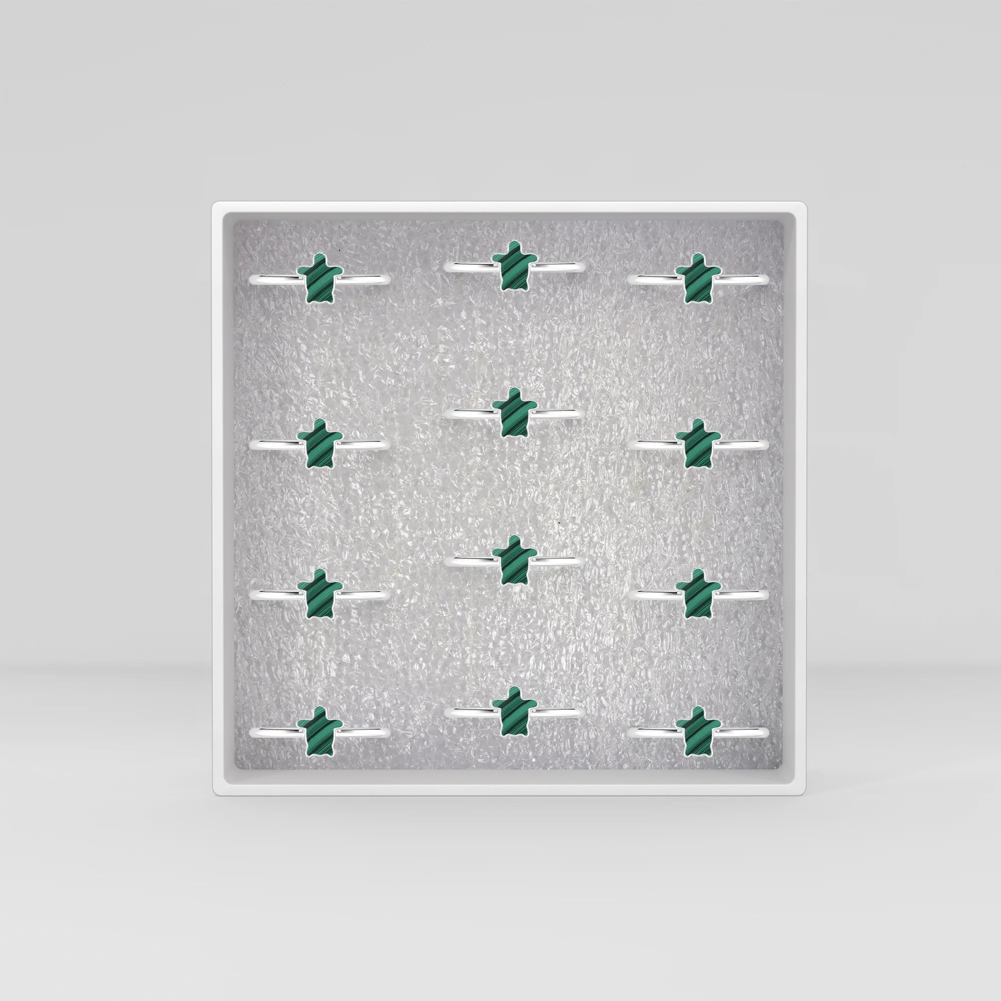 malachite stackable bezel-set ring