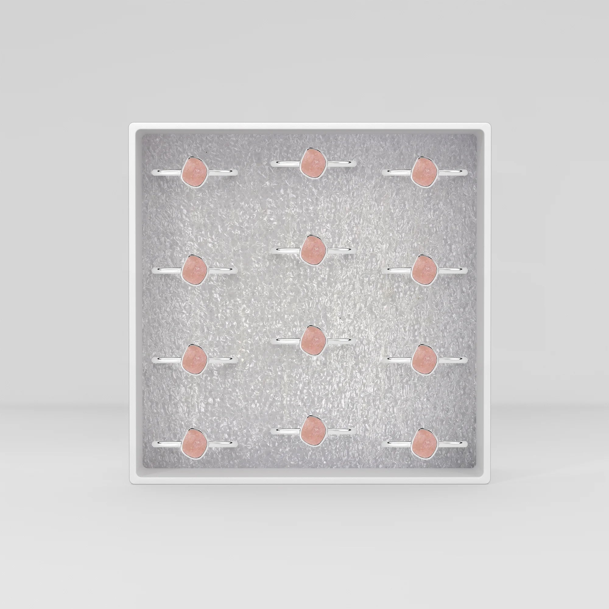 rose quartz stackable bezel-set ring